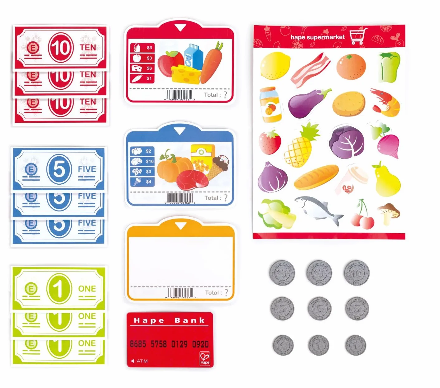 Hape E3184 kasa fiskalna, akcesoria do sklepu handlowego, kasa, wielokolorowa, S