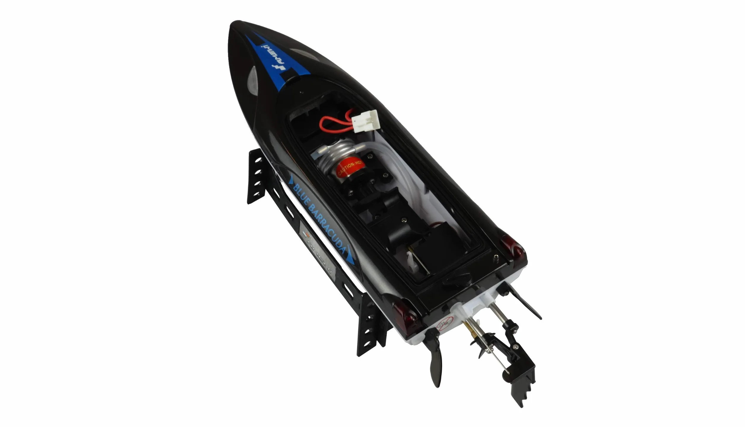 Amewi 26093 Blue Barracuda V2 Mini Boot 2,4 GHz RTR, bezpiecznik, zabezpieczenie przed wywróceniem, podwójna pokrywa, czarno-niebieski