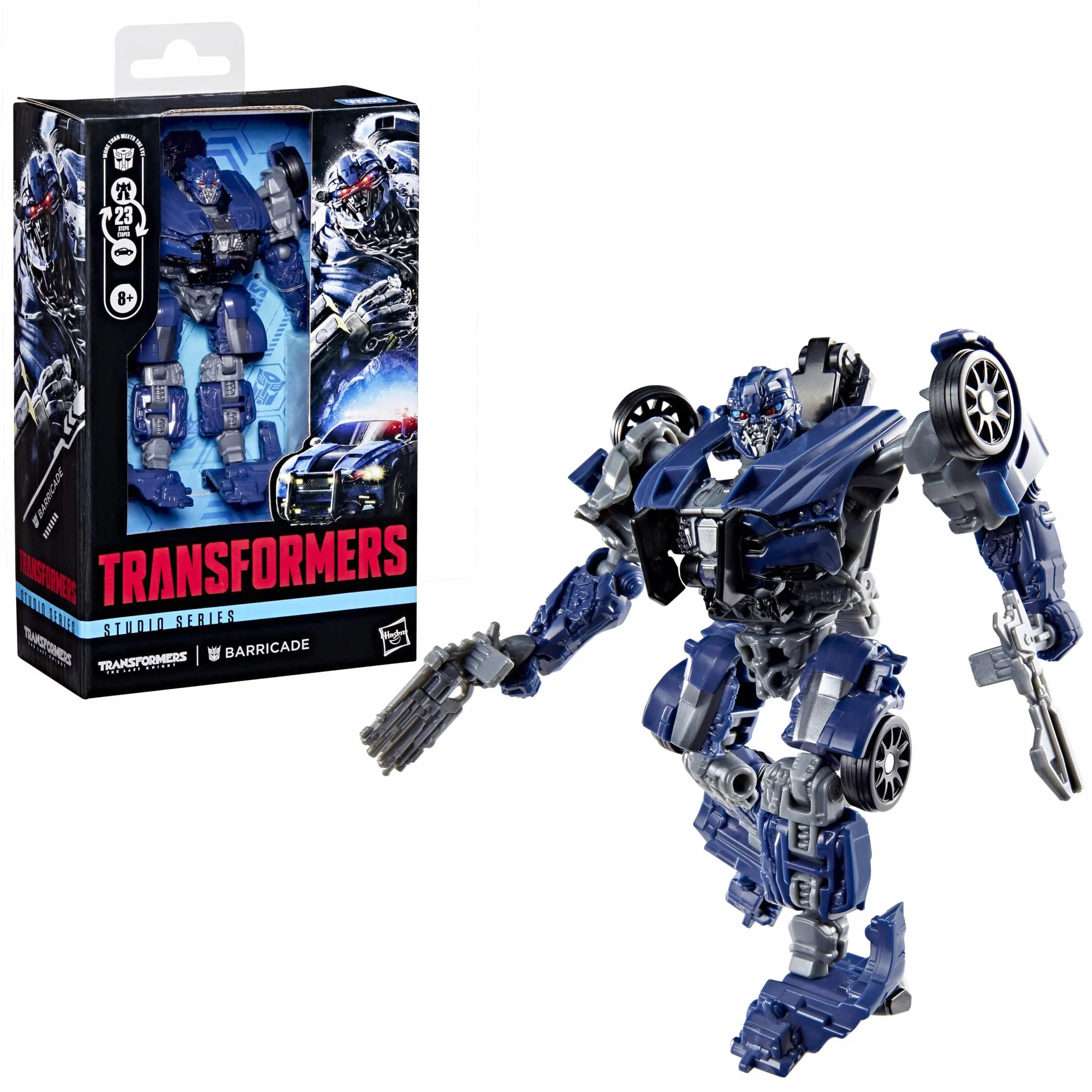 Barricade klasy Deluxe z kolekcji Transformers Studio Series z filmu ""Transformers: Ostatni rycerz"", 11-centymetrowa przekształcająca się figurka, zabawkowe roboty dla dzieci w wieku od 8 lat