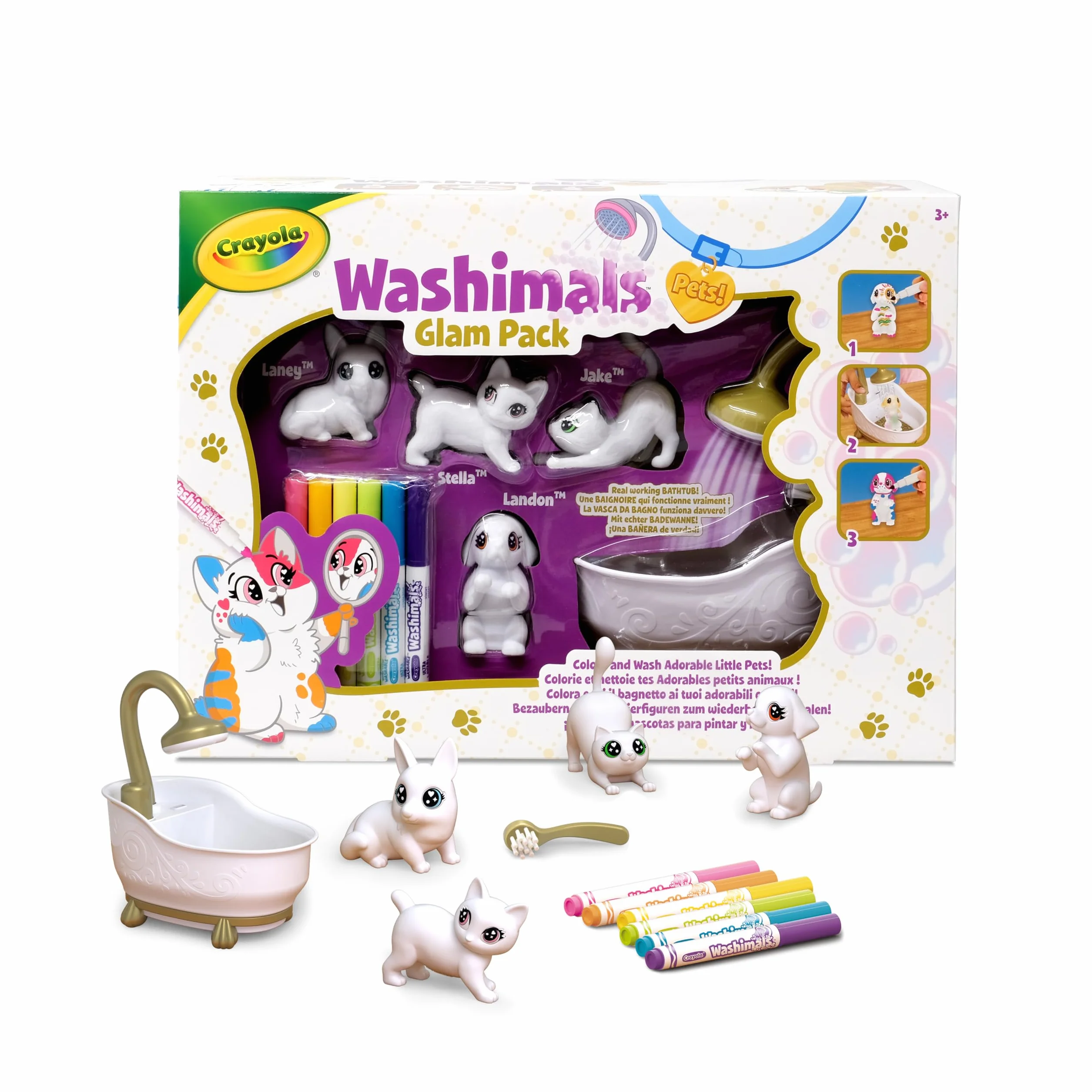 CRAYOLA Washimals - Washimals Nowa wanna i 4 Zwierzęta, a Od 3 lat, 74-7453