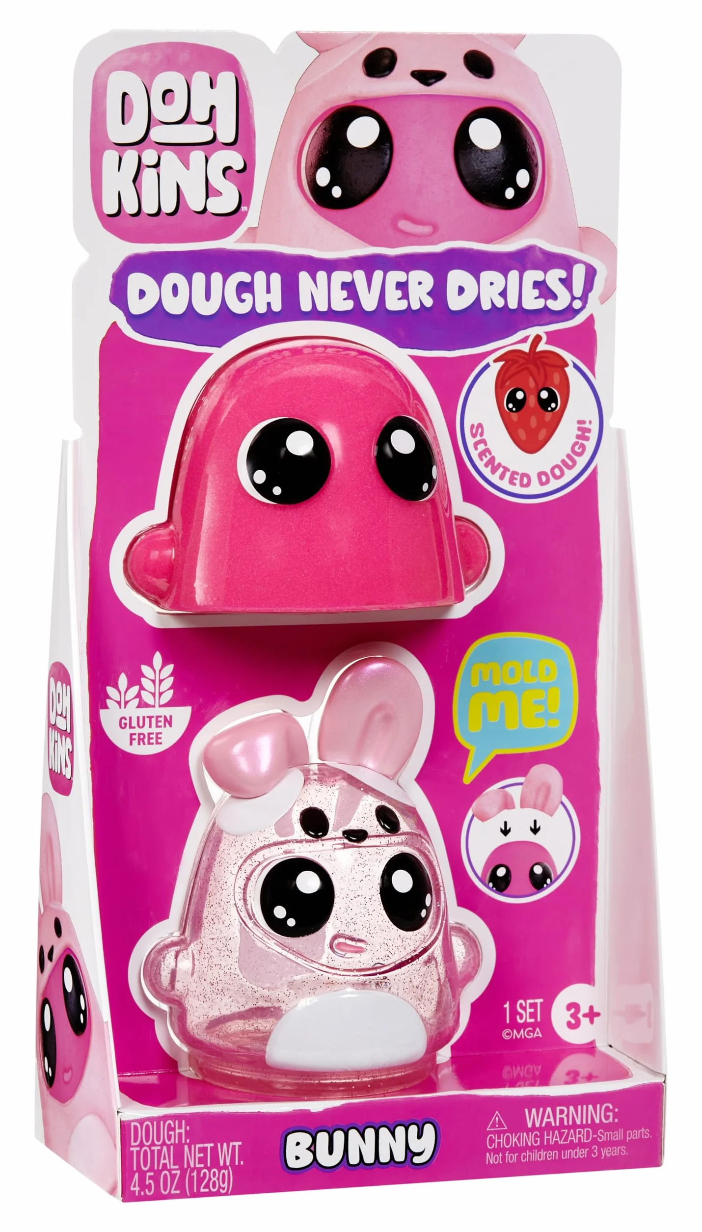 DohKins Bunny Single Pack Character – Zawiera 1 Figurkę DohKins, Zbierz Wszystkie 6 Figurek. Bezglutenowa Masa Plastyczna Nigdy Nie Wysycha. Idealna dla Kolekcjonerów i Dzieci w Wieku 2–5 Lat