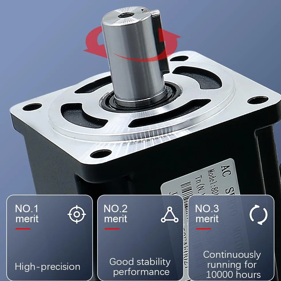 Serwomotor 400W 600W 750W z kołnierzem 60 80 17-bitowy Absolutny AC 220V Wysokiej dokładności serwosterowanie magnetyczne 3000-6000RPM (750W)