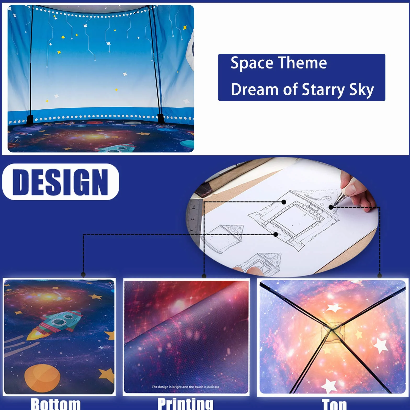 WillingHeart Rakieta Kosmiczna, Namiot do Zabawy dla Dzieci Chłopiec Dziewczyna Rozkładana Astronauta Kosmiczna Statek Przestrzenny Dom do Gry dla Małych Dzieci Gry Wewnątrz i Na Dworze Impreza