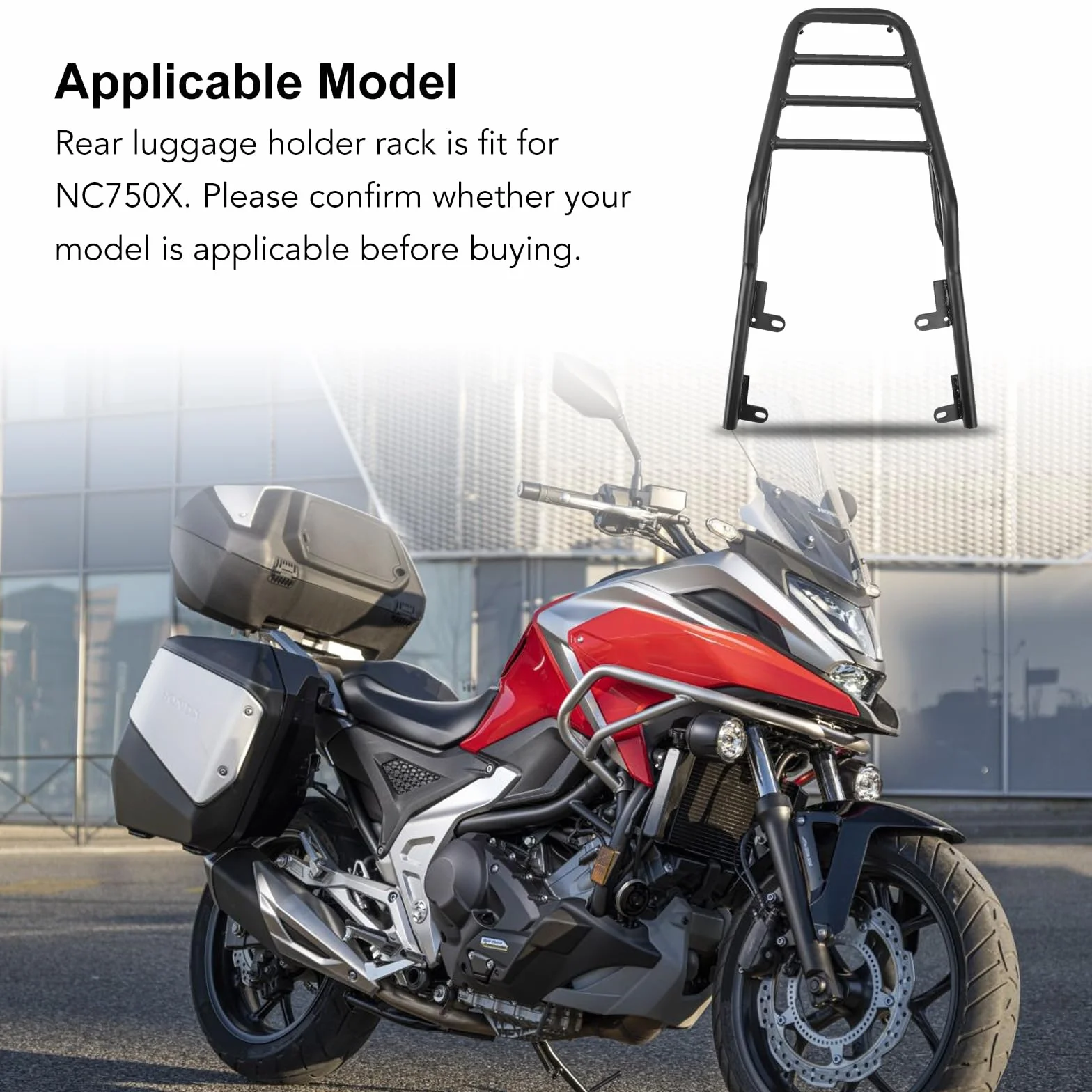 Tylny Bagażnik Motocyklowy do NC750X 2021-2023, Bagażnik Motocyklowy, Bagażniki Powersports, Tylna Półka Bagażowa Motocykla lub NC750X, Odporna na rdzę i łatwa Instalacja