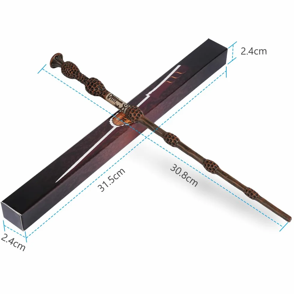 Aomig Luksusowa magiczna różdżka dźwięku i światła, Patronus, 31 cm, dla dzieci 6+, prezent kolekcjonerski