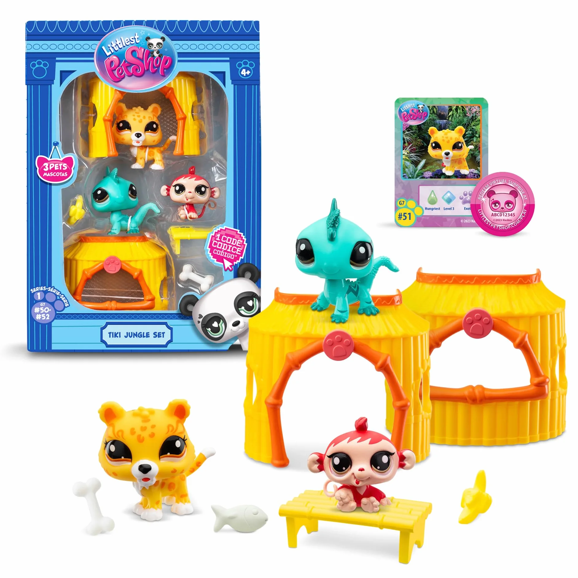 Littlest Pet Shop Tiki Jungle Zestaw do Zabawy, Wielokolorowy, 6,3 x 5,7 x 4 cm