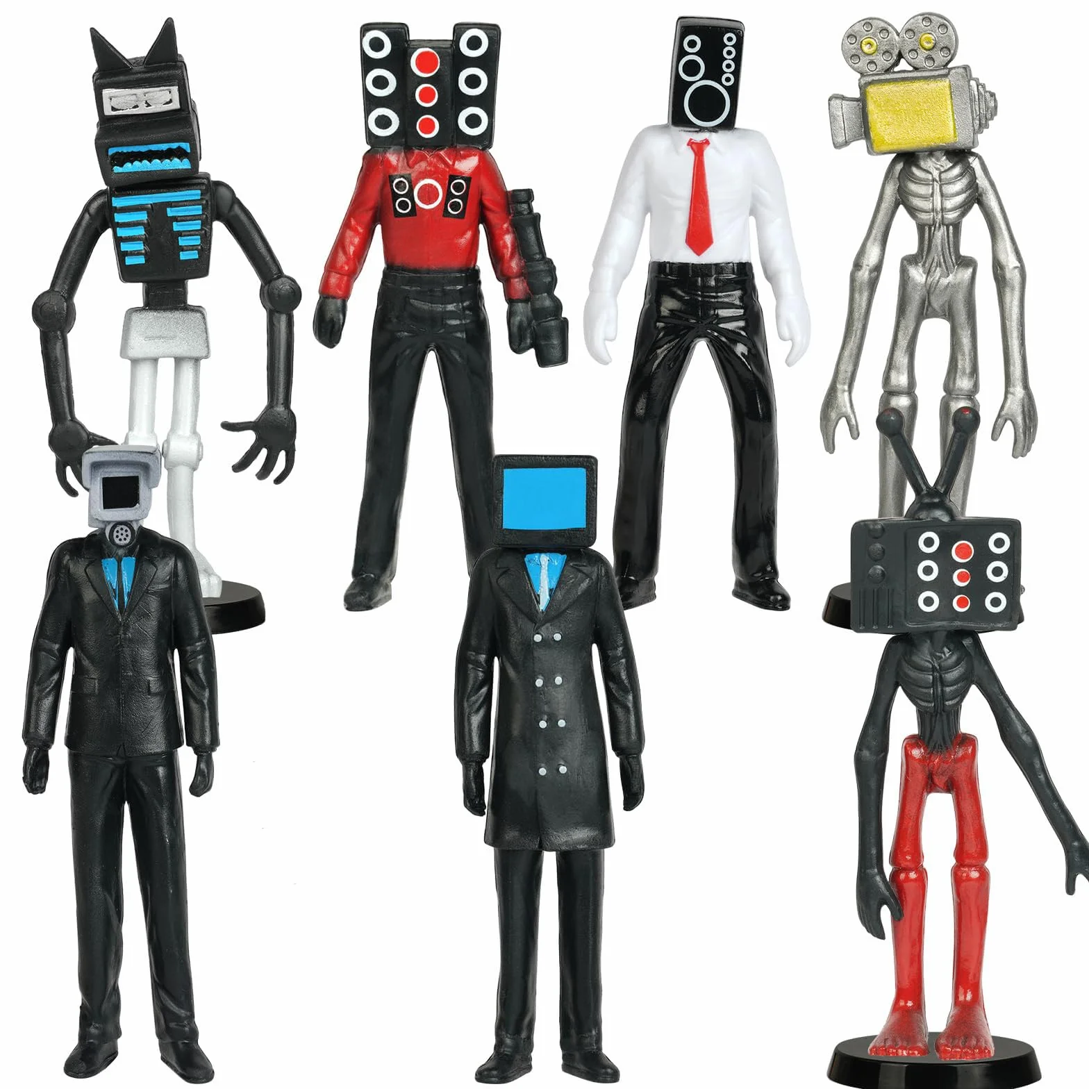 OSDUE Zestaw 9 Figurek do Toalety, Klocki, Nakładka na Ciasto, Figurka Akcji Anime, Zabawka dla Dzieci