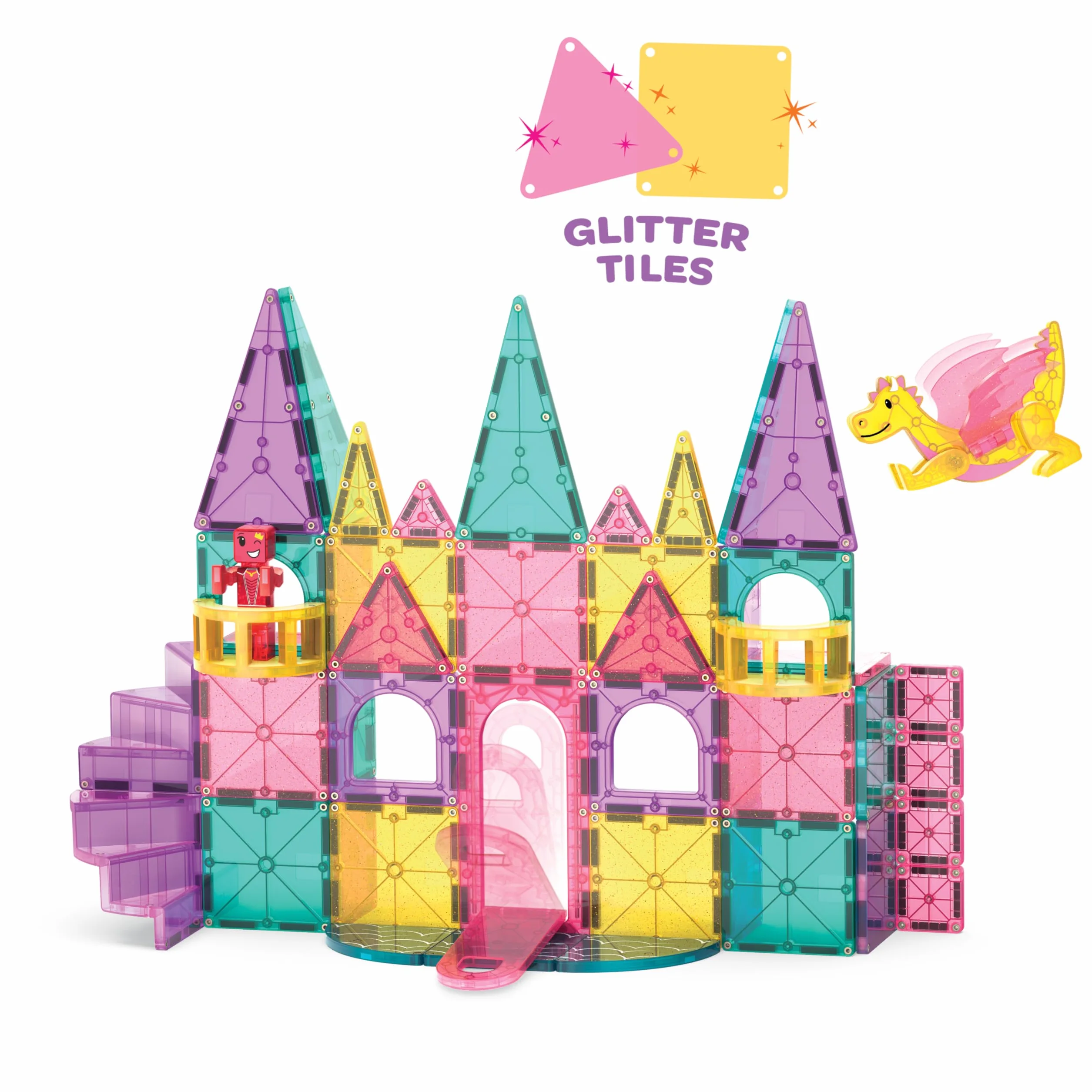 MAGNA-TILES Castle DLX Magnetyczny zestaw konstrukcyjny, 48 sztuk