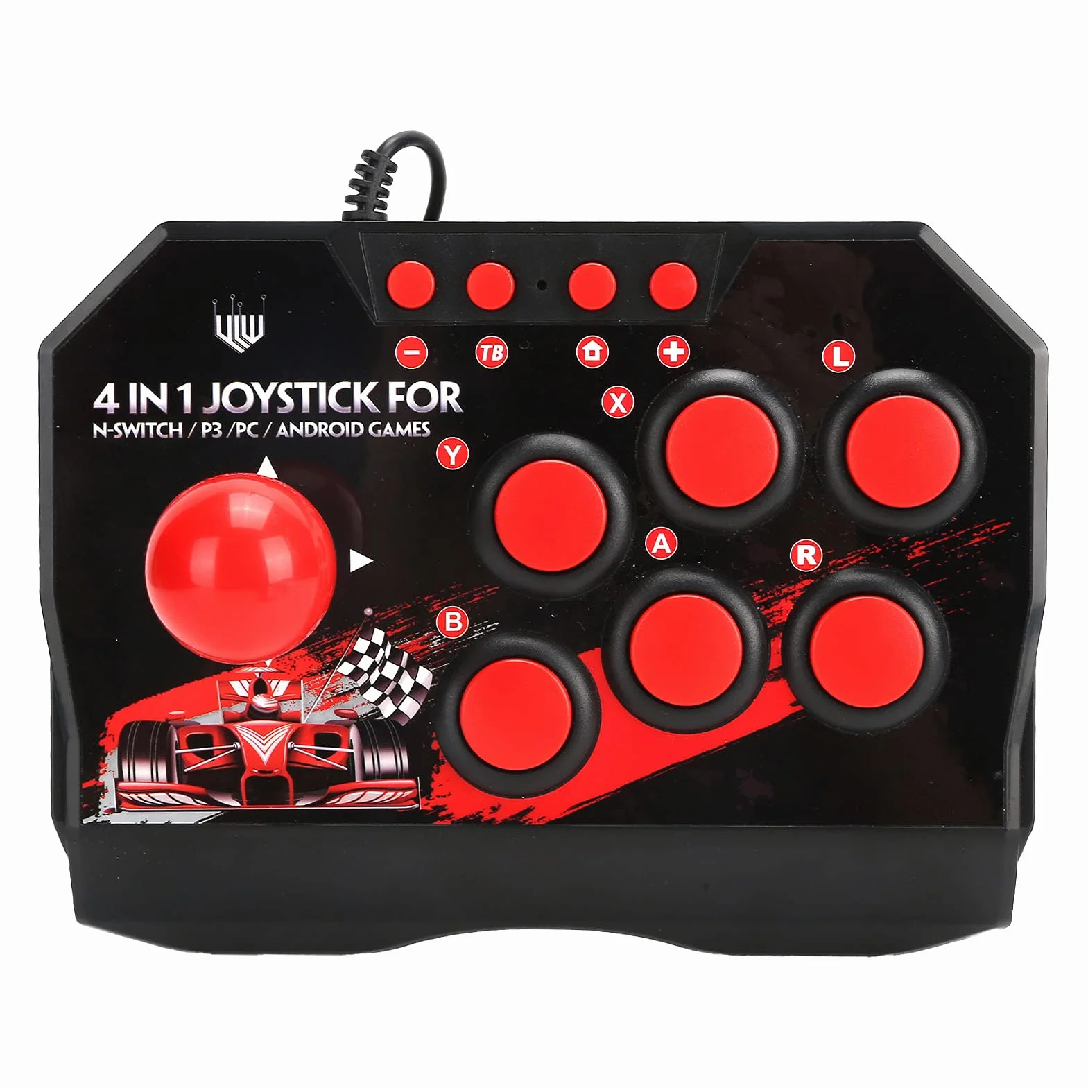 Arcade Fight Stick, przewodowy drążek arkadowy uniwersalny przenośny Arcade Fight Stick kontroler do gier komputerowych akcesoria do przełącznika/PC/PS3