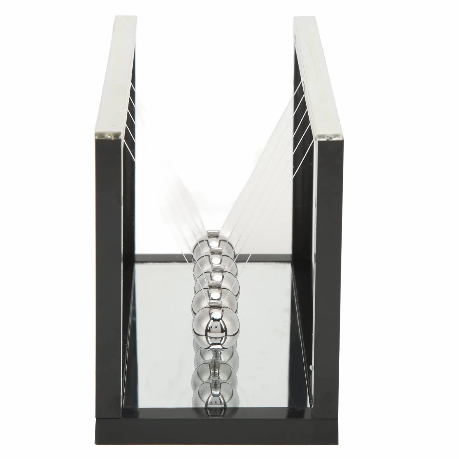 Newton huśtawka wahadłowa, zabawka, nauka, duża Newton Cradle Balance Balls z 5 żelaznymi kulkami i podstawą lustra, redukcja stresu, 15,8 x 8,4 x 11,6 cm