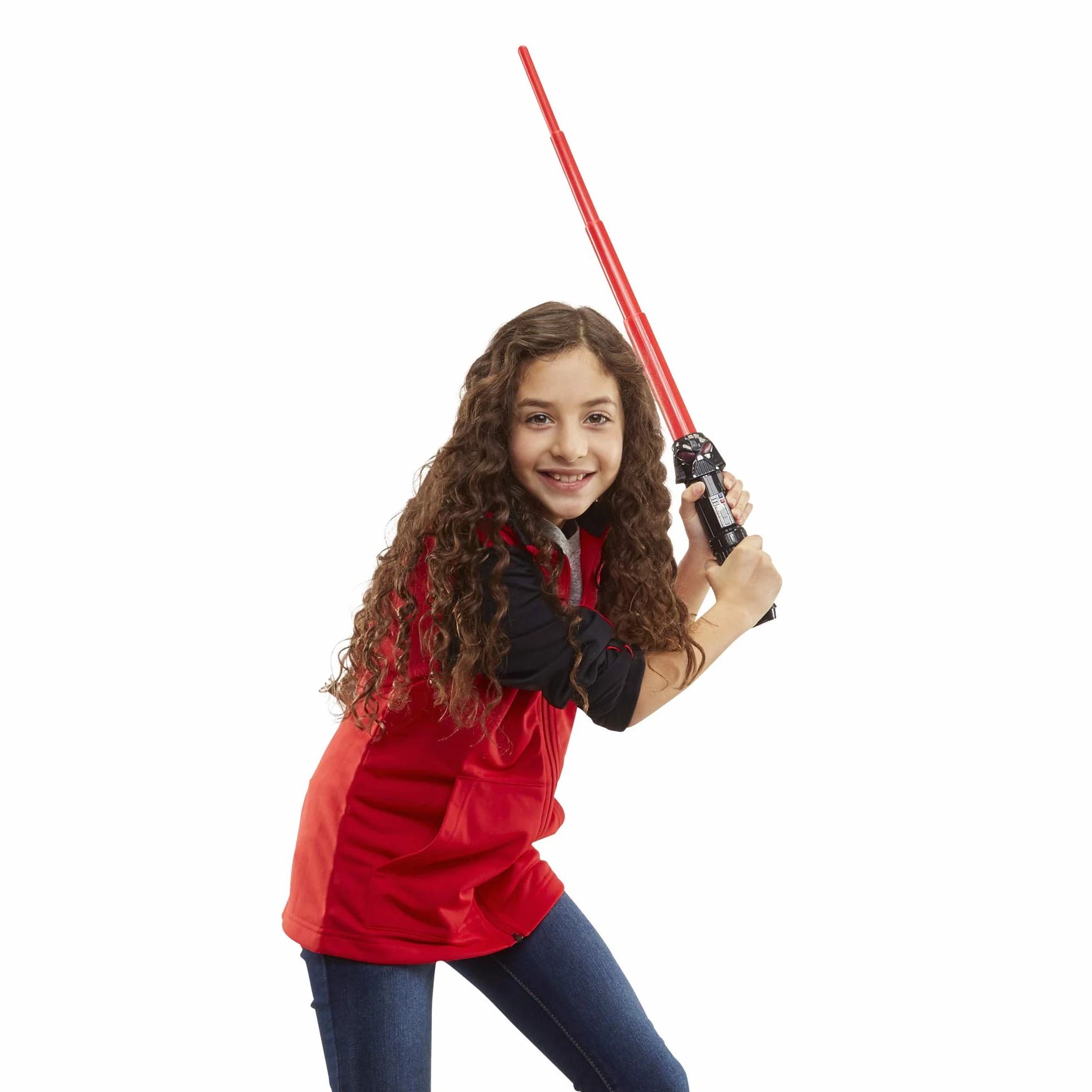 Wysuwany czerwony miecz świetlny Star Wars Lightsaber Squad Dartha Vadera, zabawka tematyczna dla dzieci w wieku od 4 lat