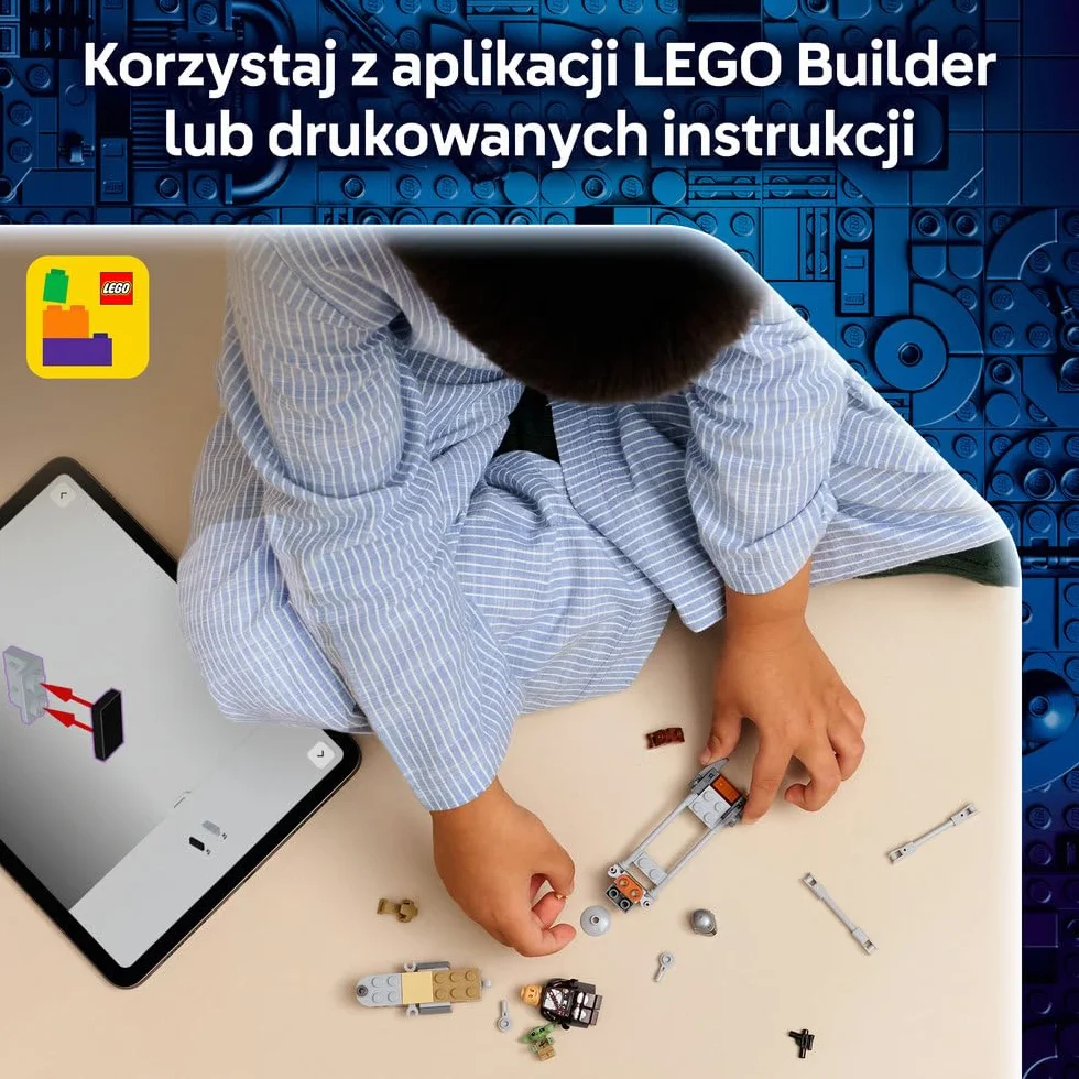 LEGO Star Wars Śmigacz Mandalorianina i Grogu, zabawka dla dziecka, zestaw z pojazdem i dwiema postaciami z serii Gwiezdne Wojny, pomysł na prezent dla 6-latka, klocki dla chłopca i dziewczynki 75436