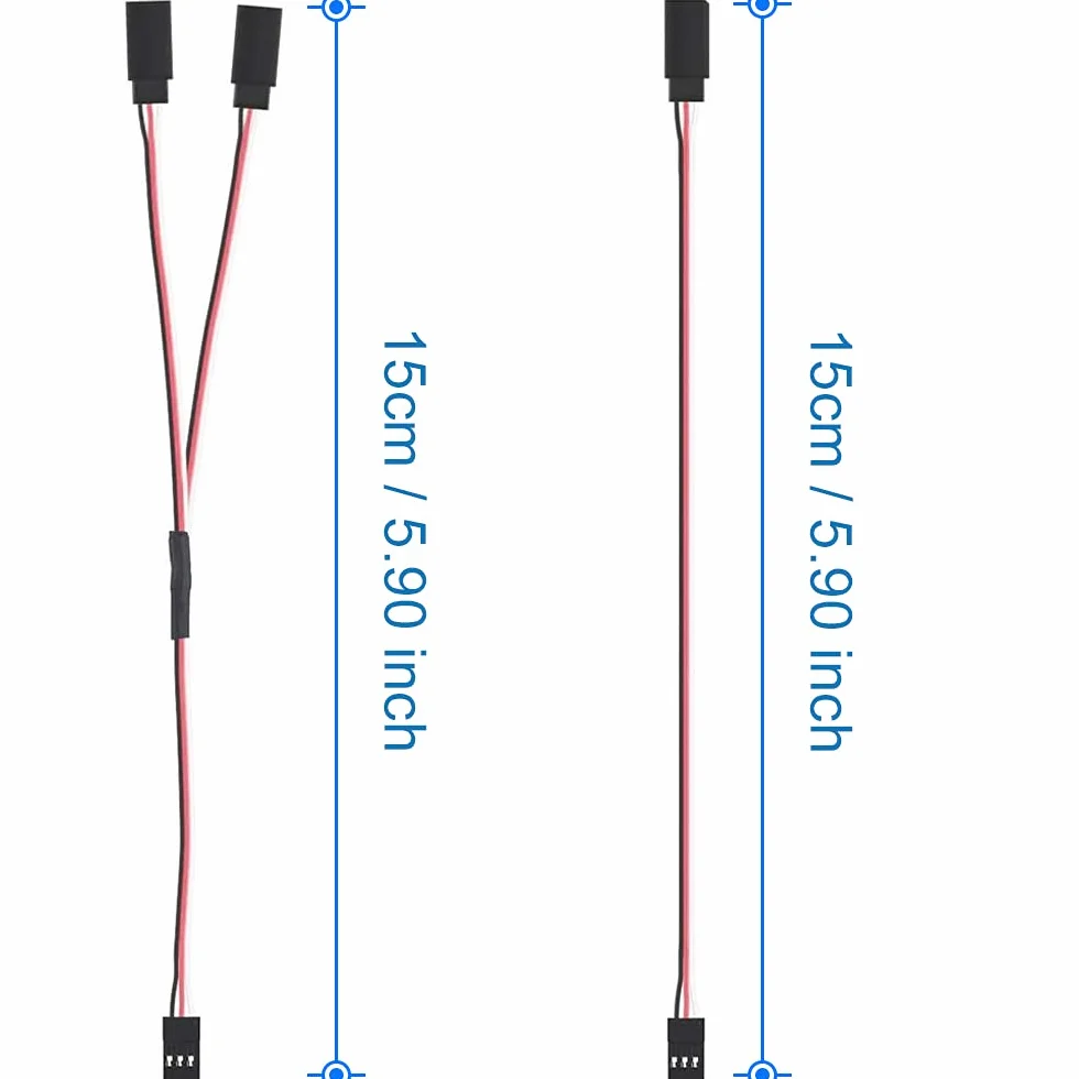 MMOBIEL 10X 5 3-pinowy RC Servo Emermeble / 5 Servo Y Kabel dla serwotorek Połączenia Kontrolującego Drony RC, samochód, robot itp.