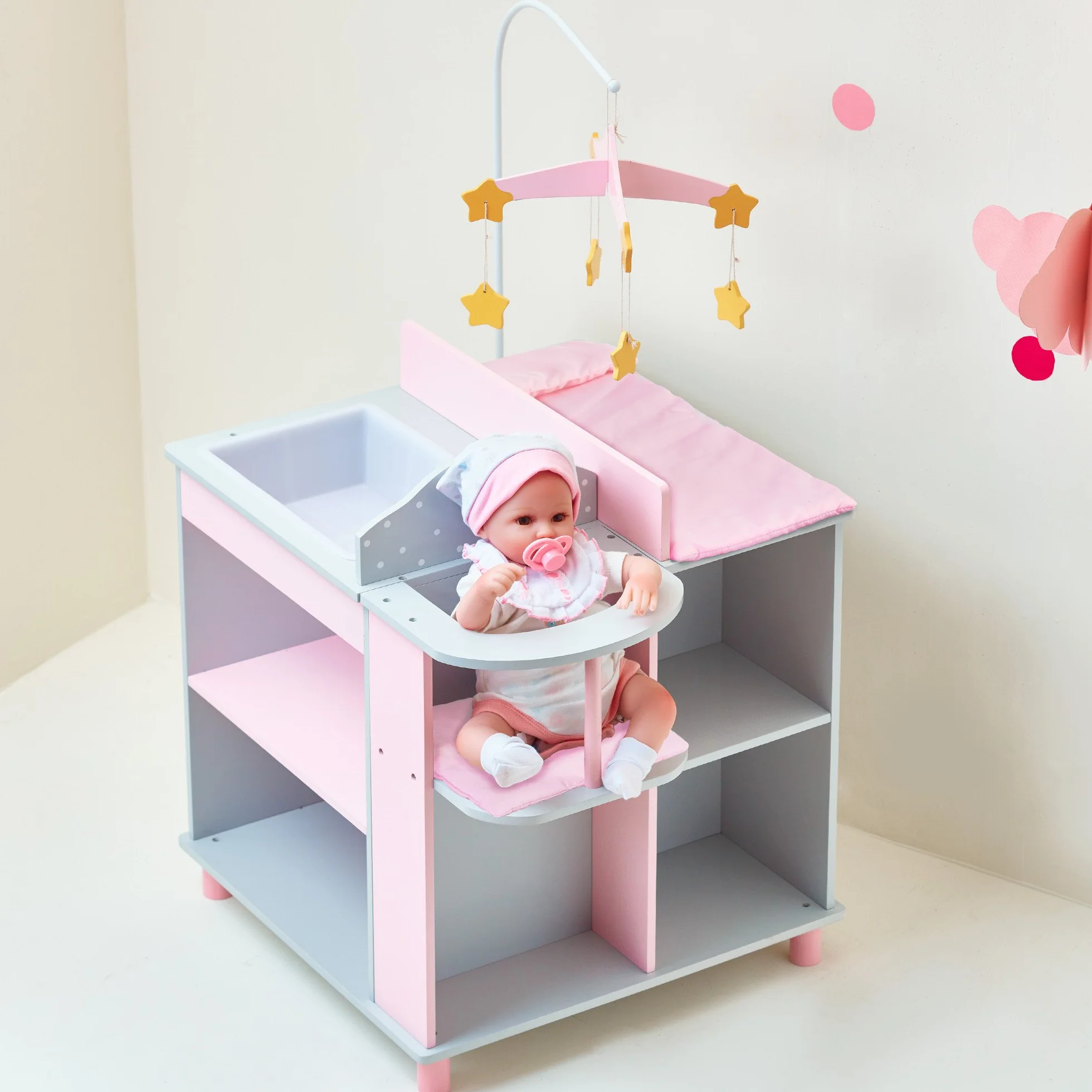 Olivia's Little World Ró?owy Przewijak i Schowek dla Lalek od Olivia's World TD-0203AG