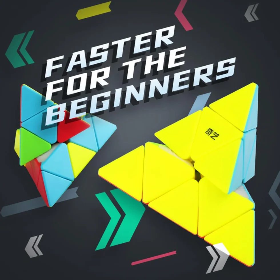 XMDCuber QY Toys 3x3x3 Piramidka Speed Cube bez naklejek, 3x3x3 Piramidka Trójkąt Magiczny Kostka