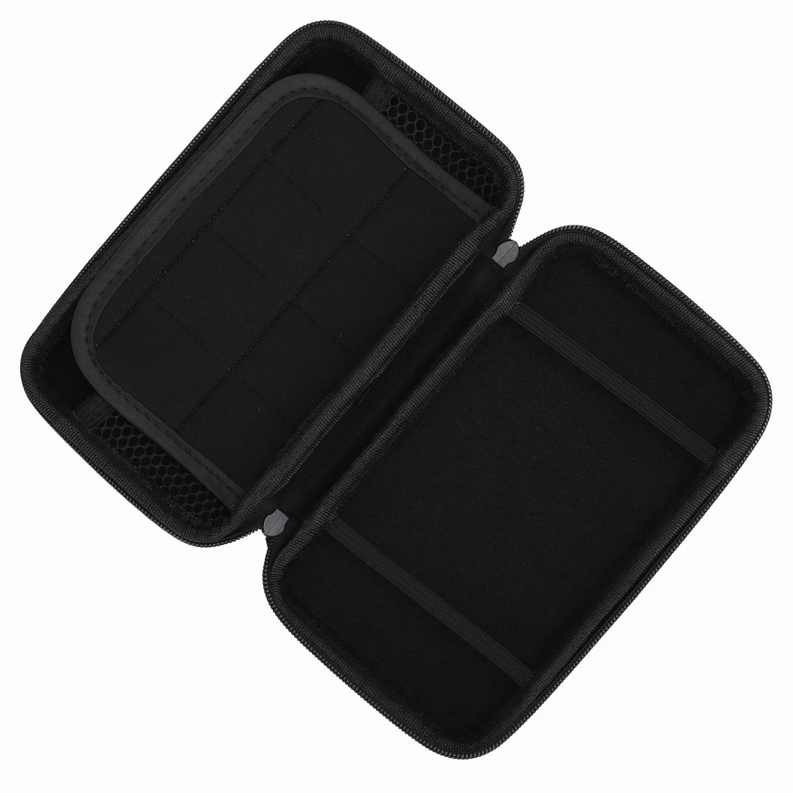 Plyisty Futerał do przenoszenia na 2DS XL, 2DS LL, nowy 3DS, 3DS i akcesoria, twardy futerał ochronny podróżny z 8 miejscami na gry i kieszenią wewnętrzną (czarny)
