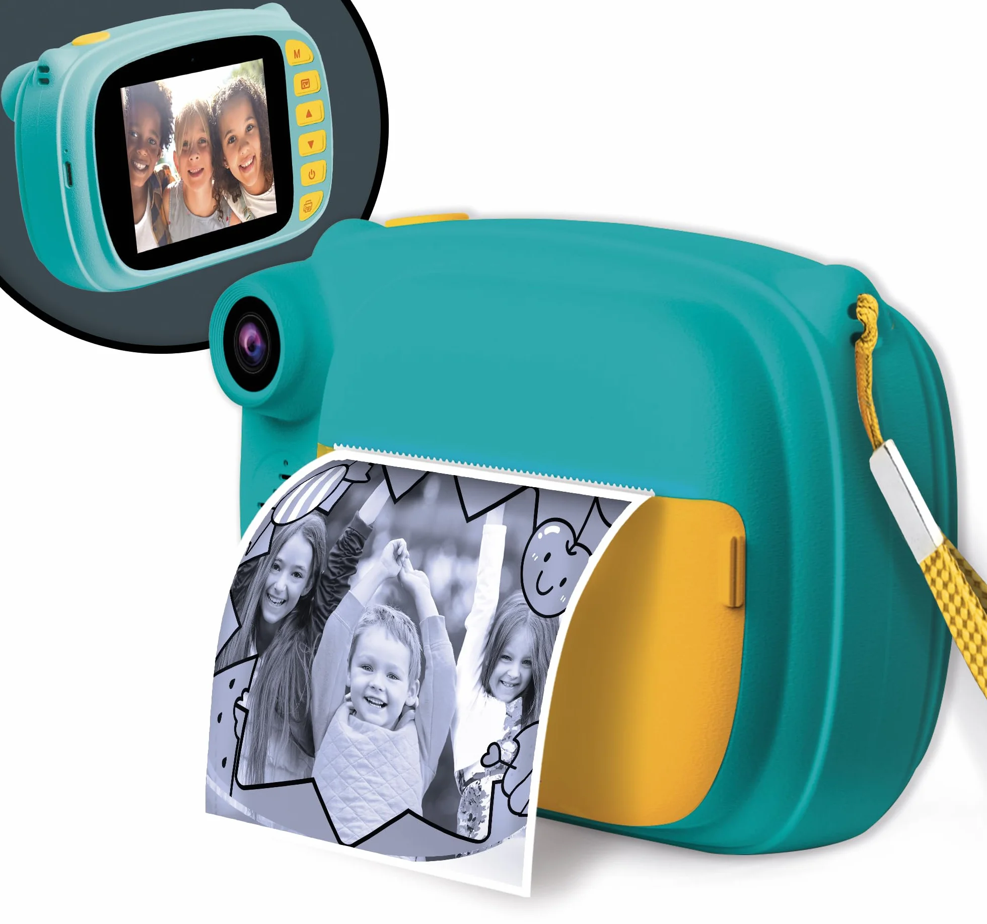 Lisciani - Print CAM - aparat natychmiastowy - edukacja Hi-Tech - 4-calowy wyświetlacz kolorowy - podwójny aparat do selfie - wideo - 180 zdjęć - ramka i naklejki - od 5 lat