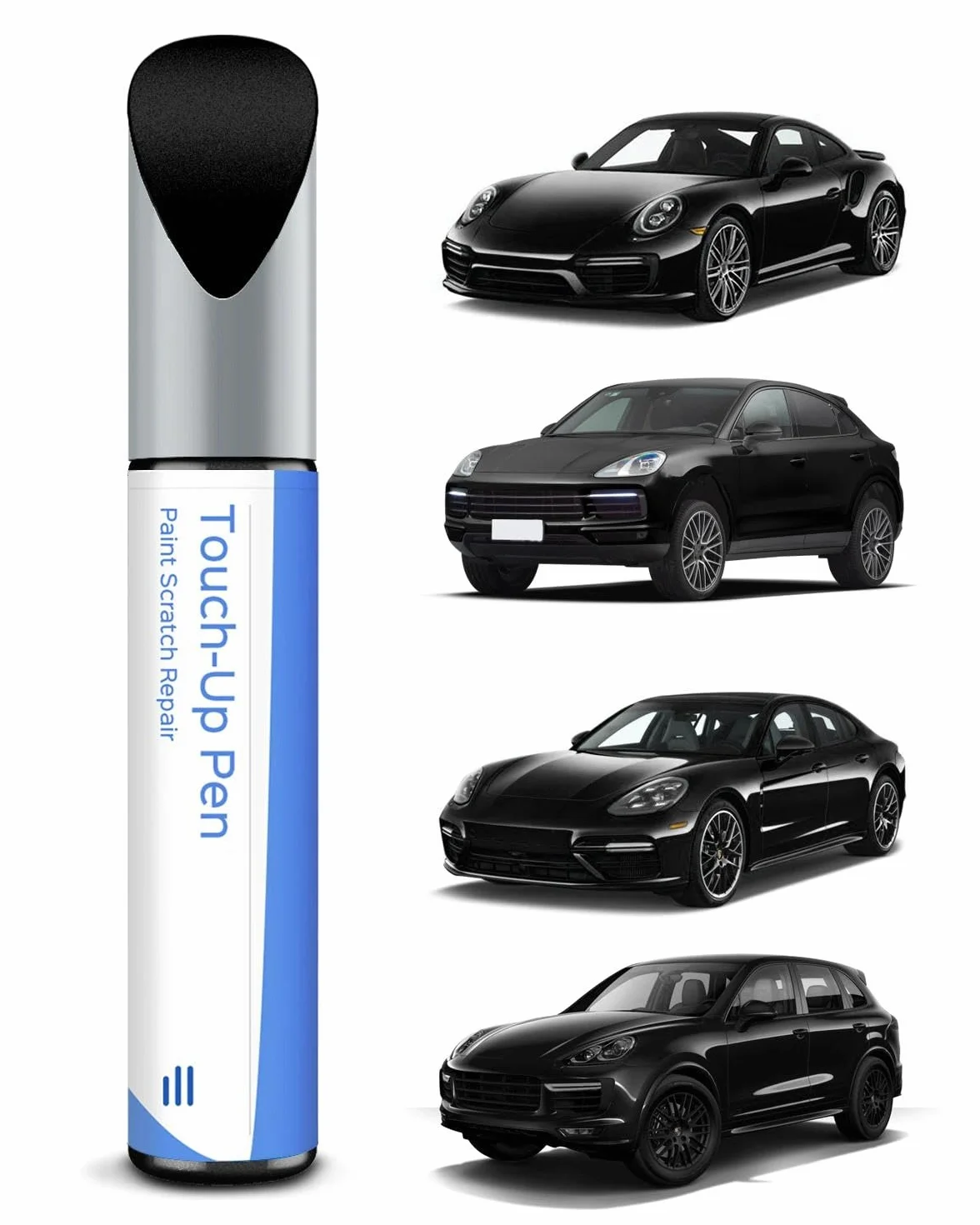 (C9X/2T) Czarny metaliczny marker do retuszu do Porsche - Dokładne dopasowanie do odprysków i zarysowań