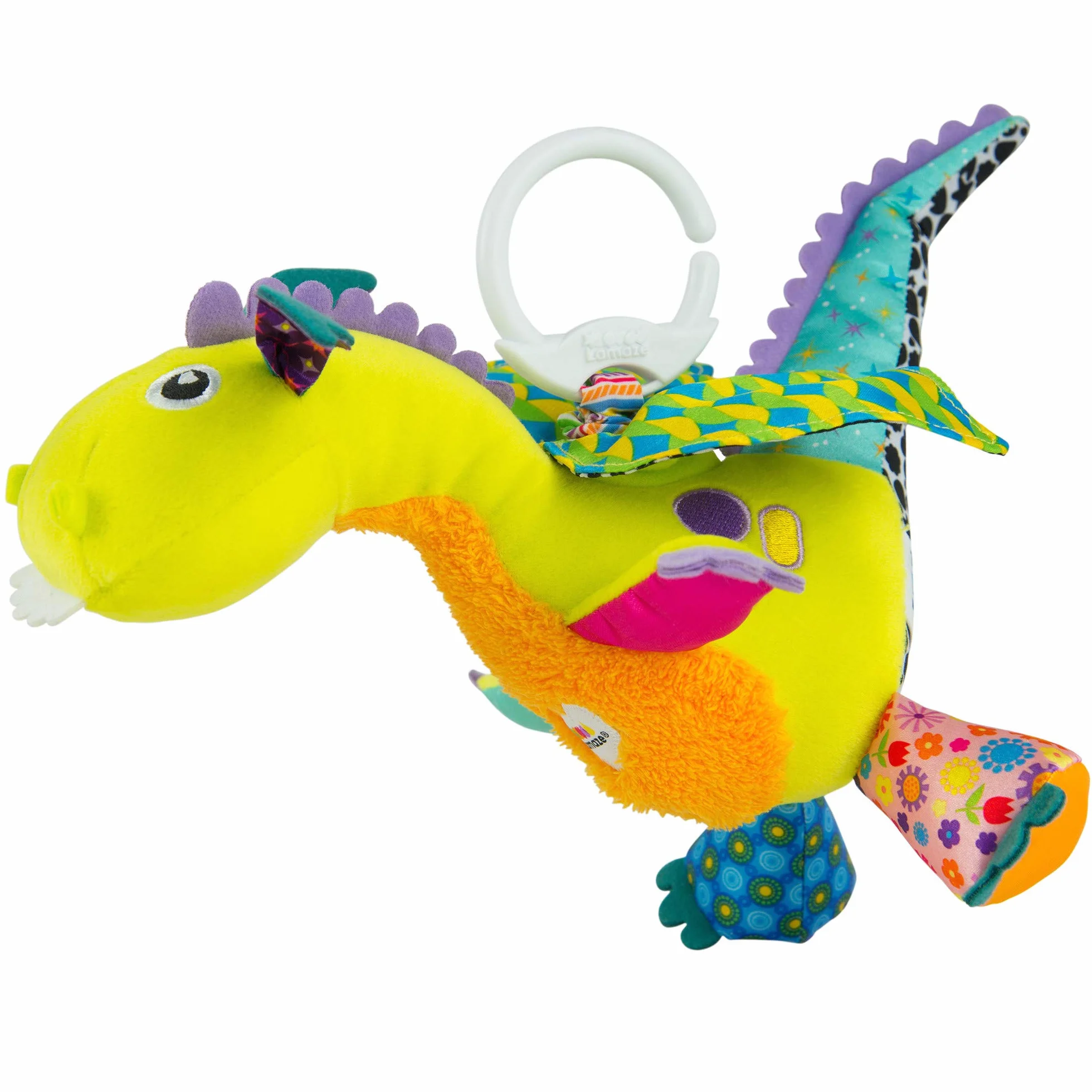 LAMAZE Flip Flap Dragon, Clip on Pram and Pushchair Newborn Baby Toy, Sensory Toy for Babies Boys and Girls from 0 to 6 Months