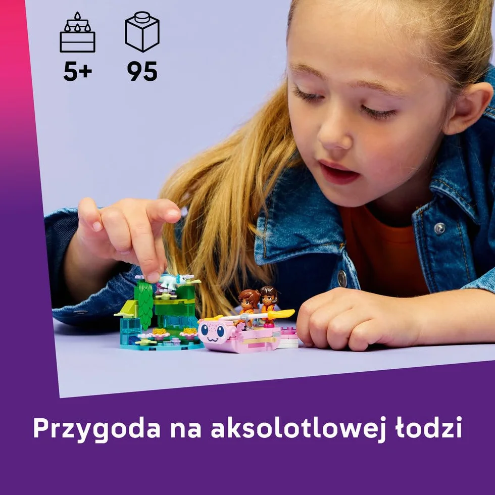 LEGO Friends Przygoda na aksolotlowej łodzi, klocki dla 5-latki z łódką, minilaleczką i mikrolaleczką, zabawka dla dziecka do odgrywania ról, pomysł na prezent dla dziewczynki od 5 lat i chłopca 42681