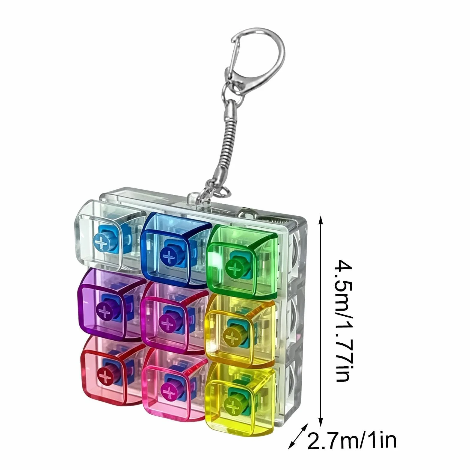 Klawiatura Fidget | 9 sensorycznych przycisków | Zabawka antystresowa z kliknięciem ze światłem, do szkoły pracy, domu, samochodu, samolotu, podróży, na imprezę