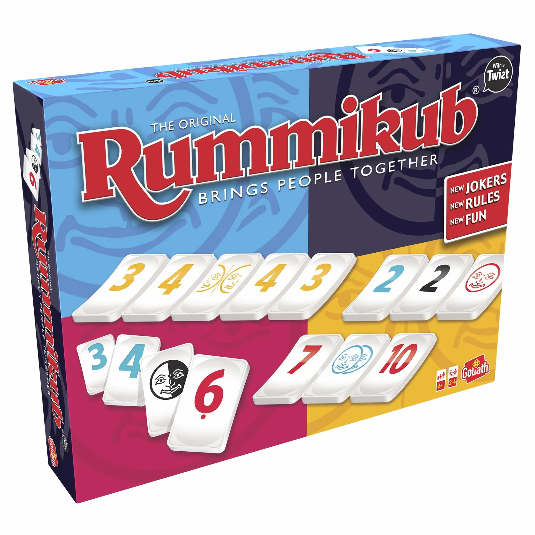Rummikub Twist, gra planszowa od 6 lat, gra towarzyska dla 2-4 graczy