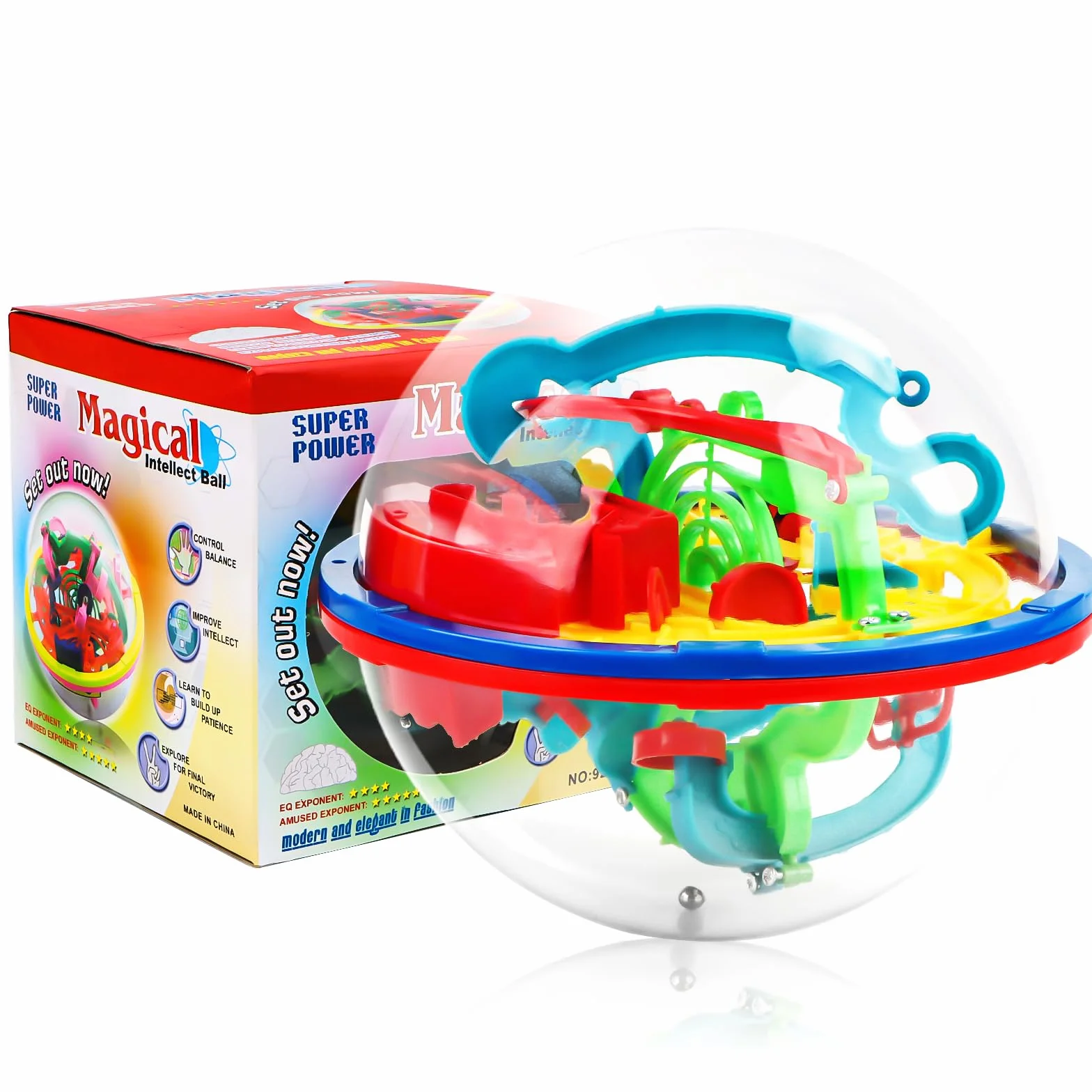 Labirynt kulkowy 3D, 12 cm, RUNEAY 3D labirynt z 100 etapami gry w kulki, intelekt piłki 3D, magiczna kula Maze, kula labirynt, puzzle na urodziny, Boże Narodzenie, zabawka od 4, 5, 6, 7, 8 lat