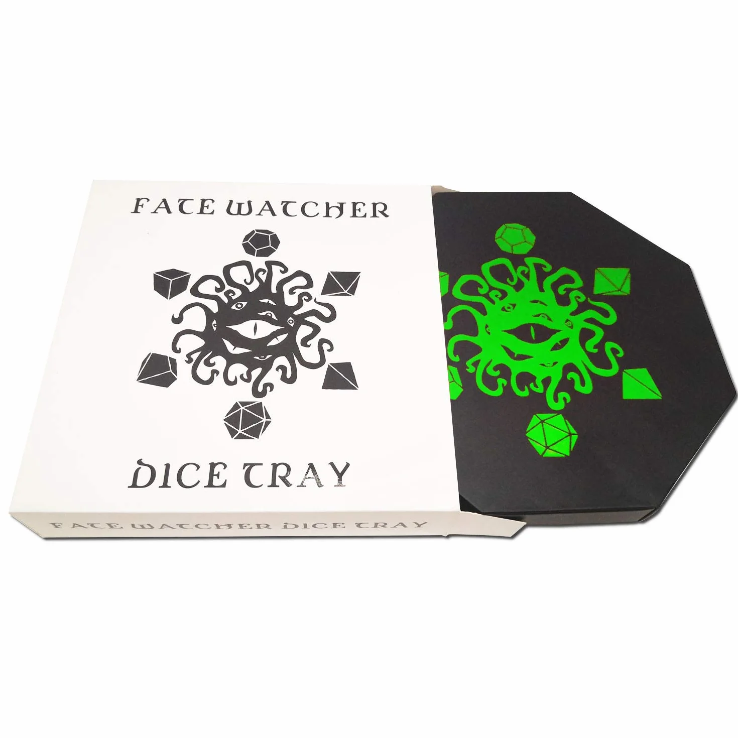 Taca na kości do kąpieli z pokrywą i schowkiem ze sztucznej skóry i aksamitu | KOMPATYBILNA ze wszystkimi rodzajami gier planszowych i RPG, takich jak D&D, Pathfinder i The Call of Cthulhu (zielony)
