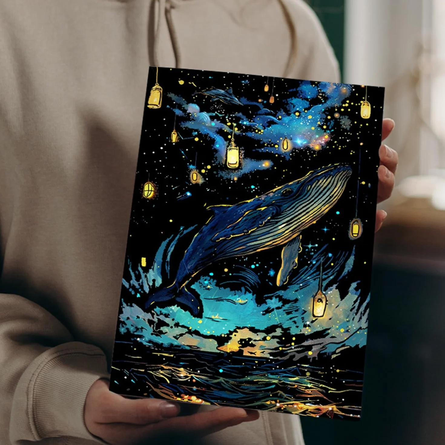 Georgie Porgy Zestaw obrazków do zdrapywania dla dzieci i dorosłych, Magic Rainbow A4, papier do zdrapywania na Boże Narodzenie, urodziny, z zestawem narzędzi do zdrapywania (świecący w nocy motyl +