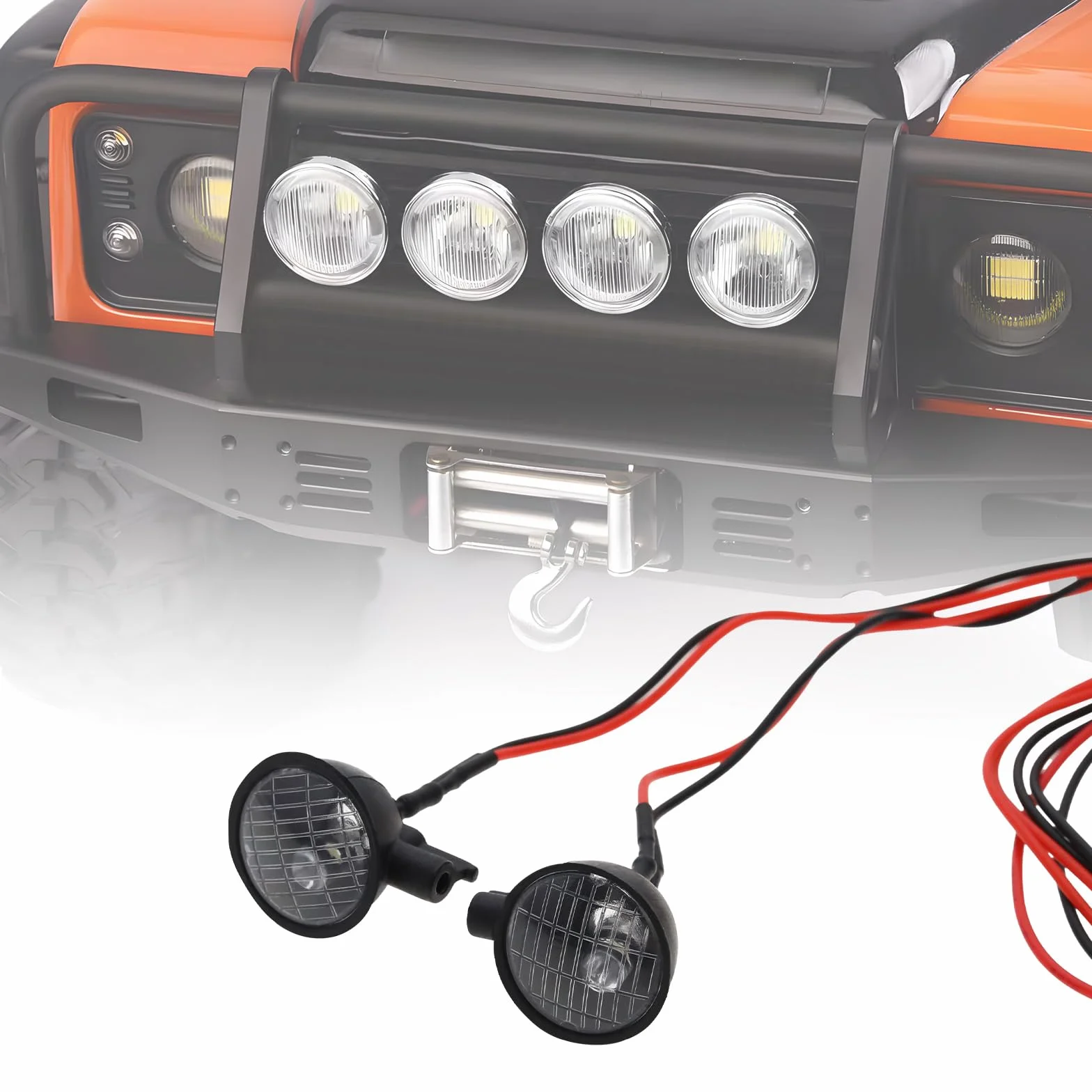 1 zestaw reflektorów samochodowych RC 1/10 RC okrągły dach światło regulowany wspornik światło RC Crawler Car Searchlight kompatybilny z SCX10 kompatybilny z Axial TRX4