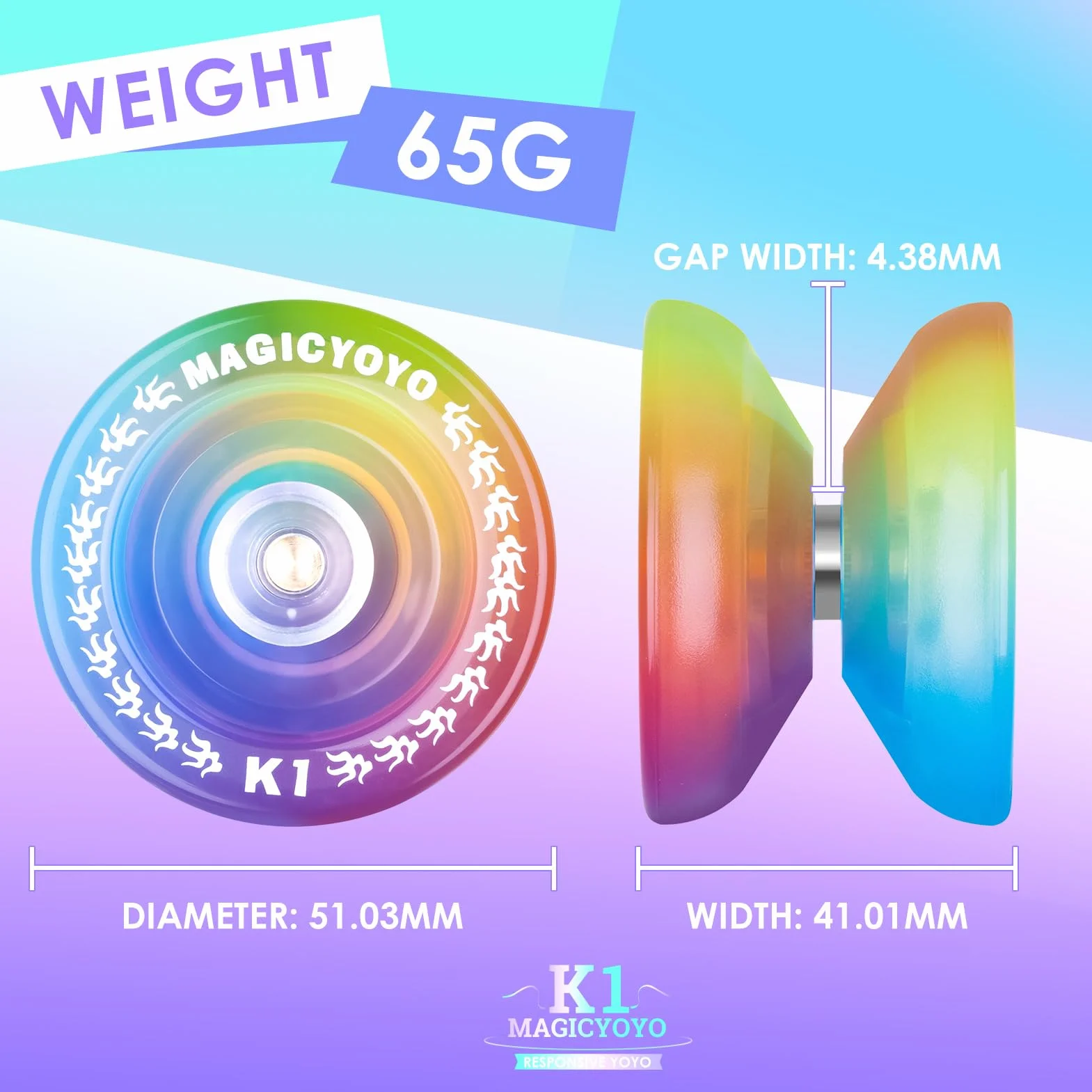MAGICYOYO JoJo K1-Plus, Responsive Yoyo dla dzieci, profesjonalny wyczyn Jo Jo Jo dla początkujących, profesjonalny trick Yoyo z torbą do przechowywania, 12 strun JoJo i rękawicą Yo-Yo