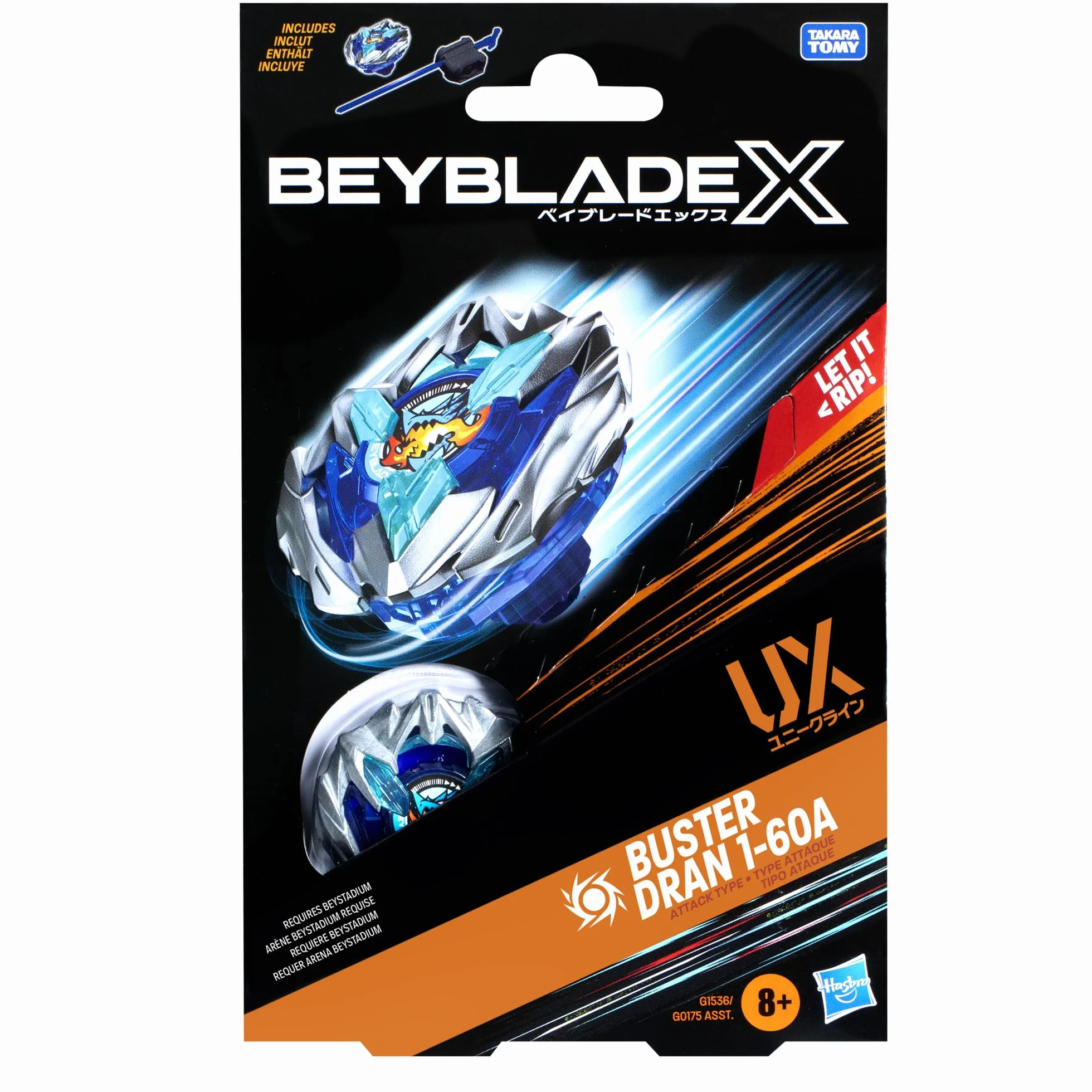 Pakiet startowy Beyblade X Buster Dran 1-60A UX bączek i wyrzutnia