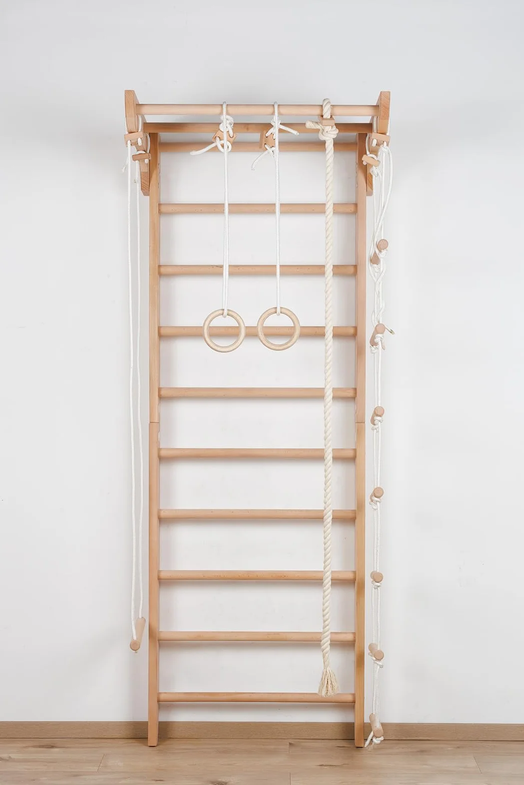 Ściana gimnastyczna drewniana "Kinder-2-240" – Wooden Swedish Ladder for Kids and Adults, Wall Bar, Drabinka Gimnastyczna do Home Gym i Kids Room, Sprzęt Gymnastic