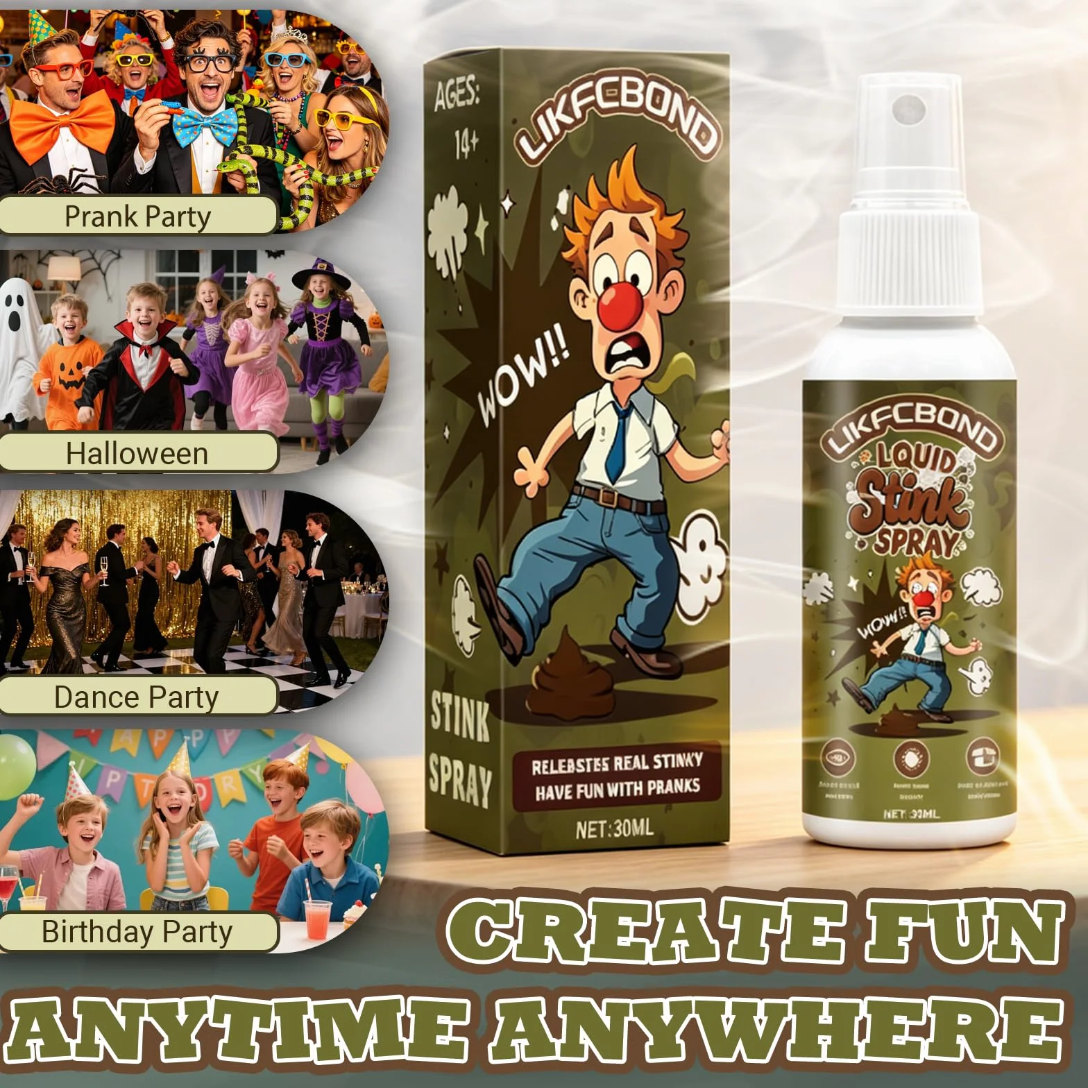 Śmierdzący Spray, Ekstra Mocny Spray Płynie, Niesamowity Śmierdzący Spray na Zarty, Funny Prank Stink Spray dla Dorosłych, Śmieszne Zart w Sprayu Nięcia, 1 Szt, 30ML