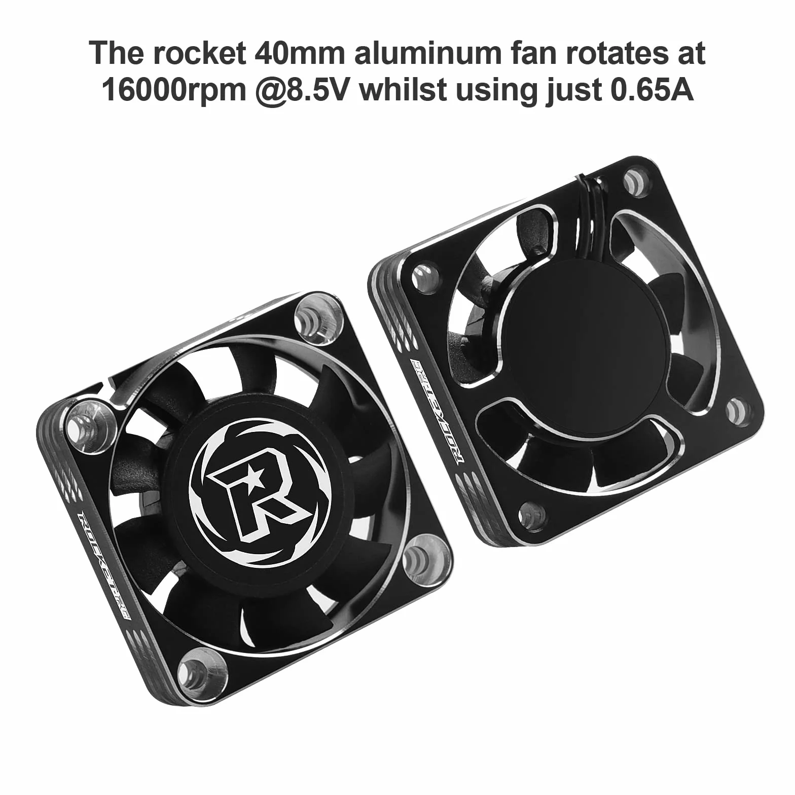 RC wentylator do silnika 40 mm 16000RPM 3650 540 550 ESC radiator silnika bezszczotkowy wentylator do 1/12 1/10 1/8 skali samochodu RC (Srebrny Czarny)