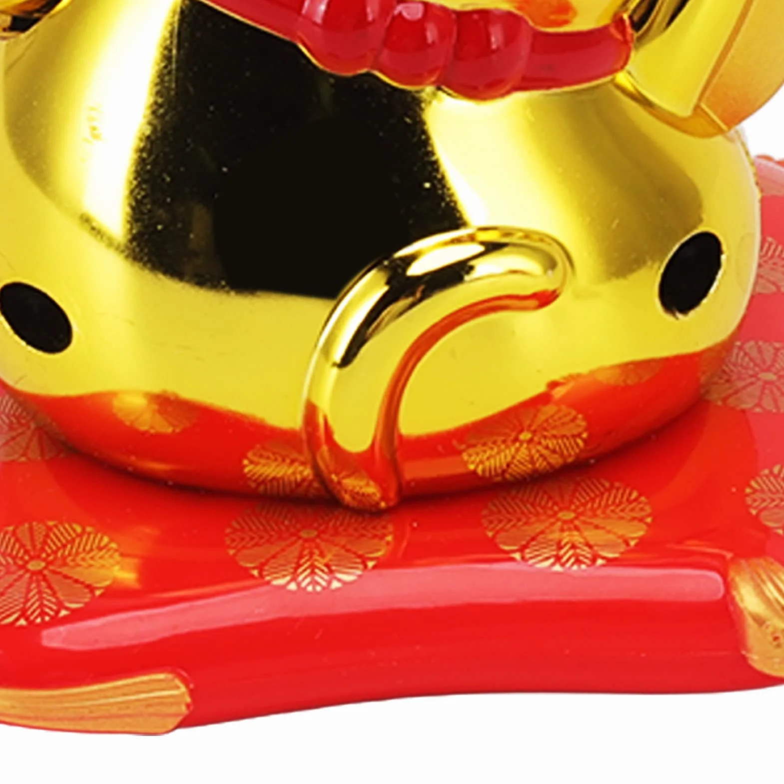 Solar Powered Lucky Waving Cat, Chiński Wealth Lucky Cat Waving Arm Solar Fortune Cat Statue, Beckoning Waving Arm Fortune Lucky Cat for Decorating Front Desk Car Business Opening (Złota Torba Błogosławieństwa)