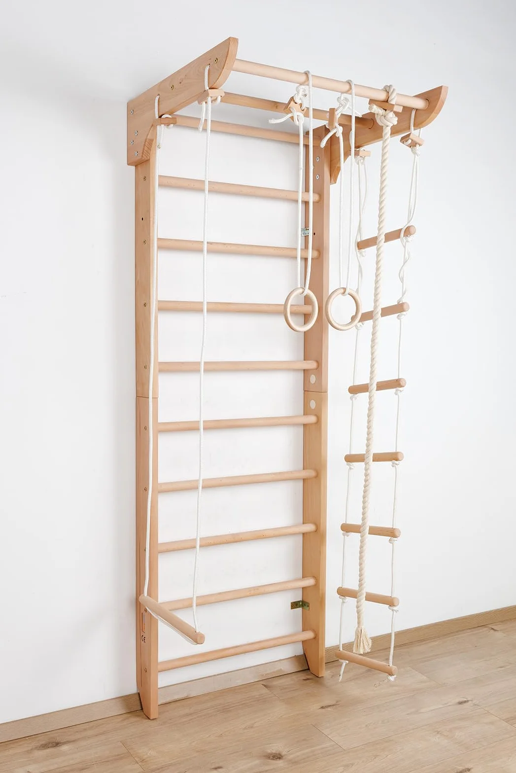 Ściana gimnastyczna drewniana "Kinder-2-240" – Wooden Swedish Ladder for Kids and Adults, Wall Bar, Drabinka Gimnastyczna do Home Gym i Kids Room, Sprzęt Gymnastic