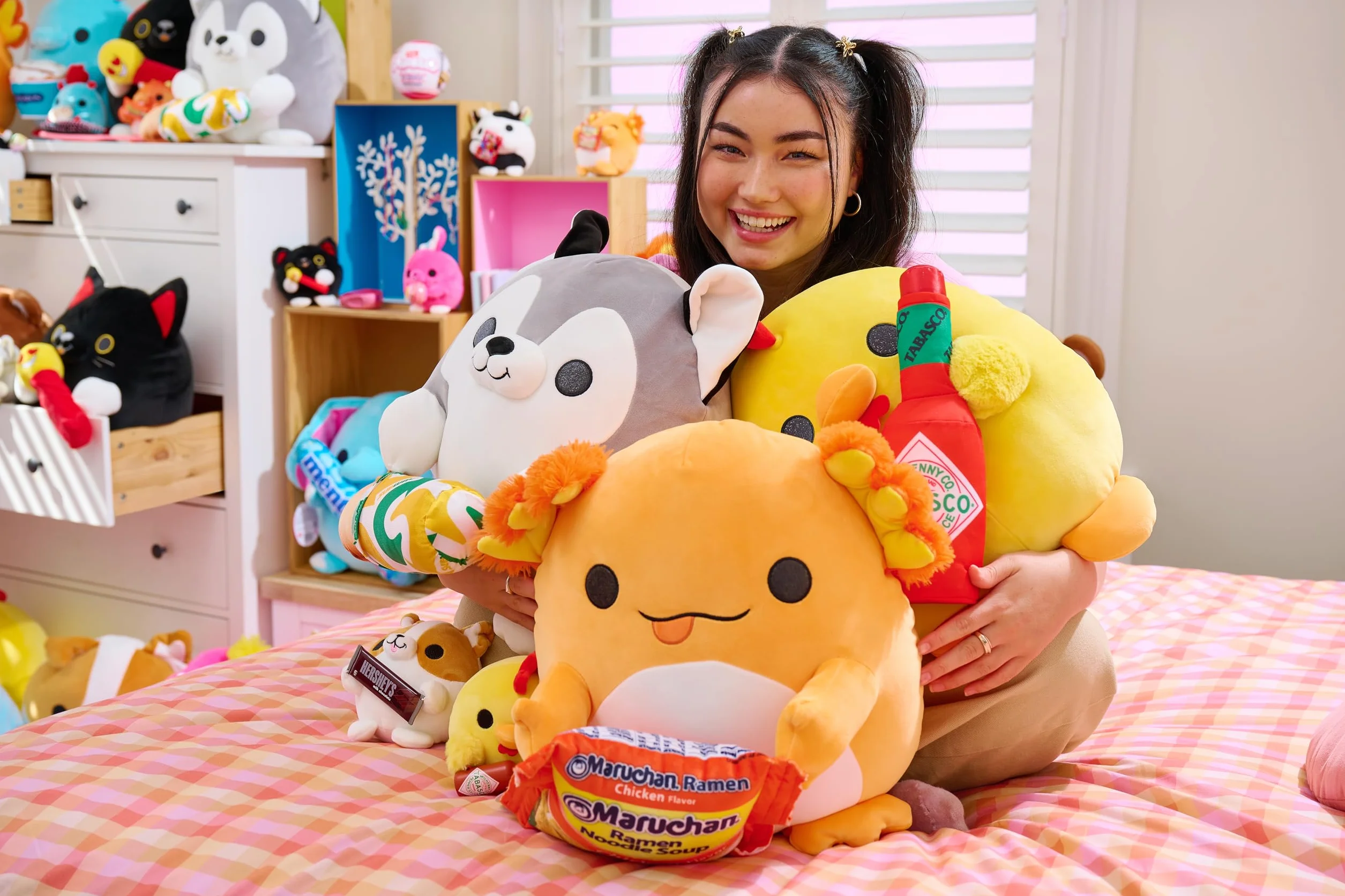 Snackles Super Sized 35 cm, leniwiec (Mike & Ike) firmy ZURU Cuddly Squishy Comfort 35 cm plusz z licencją na przekąskę, markowe akcesorium (leniwiec)