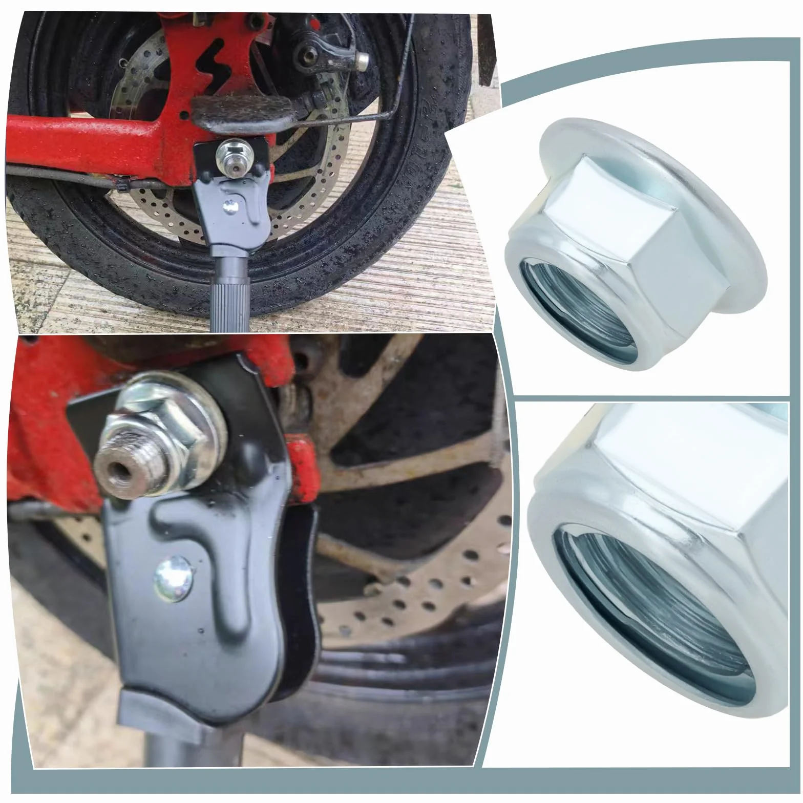 1 szt. M12 rowery elektryczne pojazdy elektryczne wrzeciono osi tylnego koła metalowa nakrętka tylnego koła kompatybilna z Sur-Ron Light Bee Silver