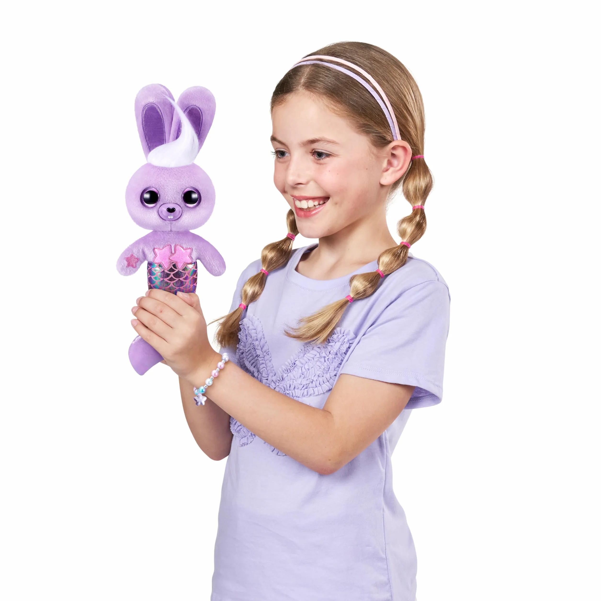 Pets Alive Furmaids by ZURU Mermaid Plush Interactive Lights Sounds Girls Toy (Purple Bunny)