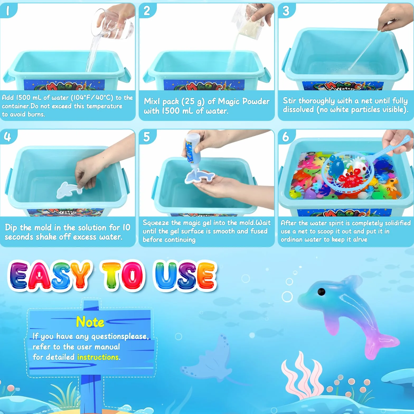 MOMSIV Zestaw magicznego żelu wodnego w 20 kolorach, magiczny zestaw Aqua Elf dla dzieci z 24 formami, zabawka wróżka DIY sztuka i rękodzieło dla chłopców i dziewcząt w wieku 5, 6, 7, 8 lat, prezenty