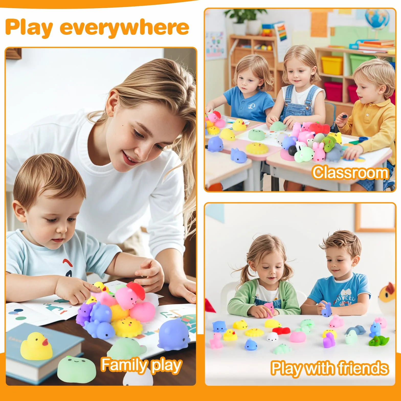 Mini Squishy Pack, miękkie zabawki Moji, 24 sztuki, zabawki Fidget Toys, mini Kawaii ze zwierzętami Squishies, torebki imprezowe, wypełniacz, antystresowe, zabawki dla dzieci i dorosłych, na Boże