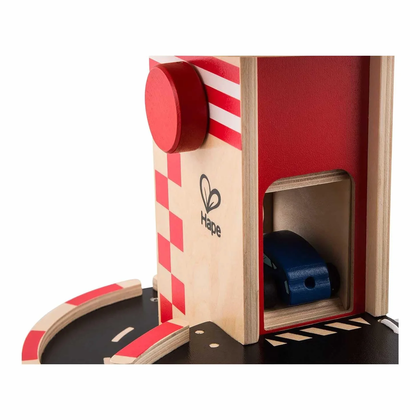 Sustainable Wood Toy Car, Toys For Kids, Hape “Park And Go” Garage Set With 4 Levels, 1 Lift, 2 Toy Cars, 1 Toy Helicopter. 3 years +