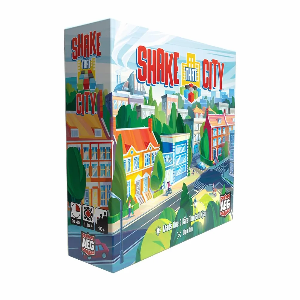 Alderac Ent. | Shake That City | Gra Budowania Miasta Z Draftem Wzorów Kostek Układaniem Płytek I Modularnymi Wariantami | 1 Do 4 Graczy | 20 Do 40 Minut