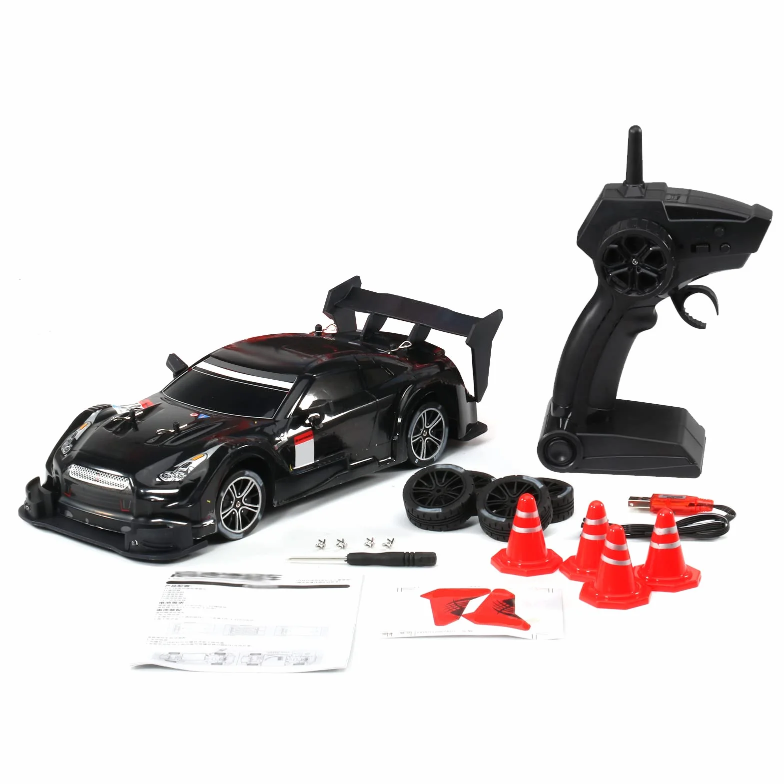 Goolsky Zdalnie sterowany samochód, RC Drift Car 1/16 RC Car 2,4 GHz 4WD 40 km/h RC Race Car High Speed prezent dla dzieci RTR