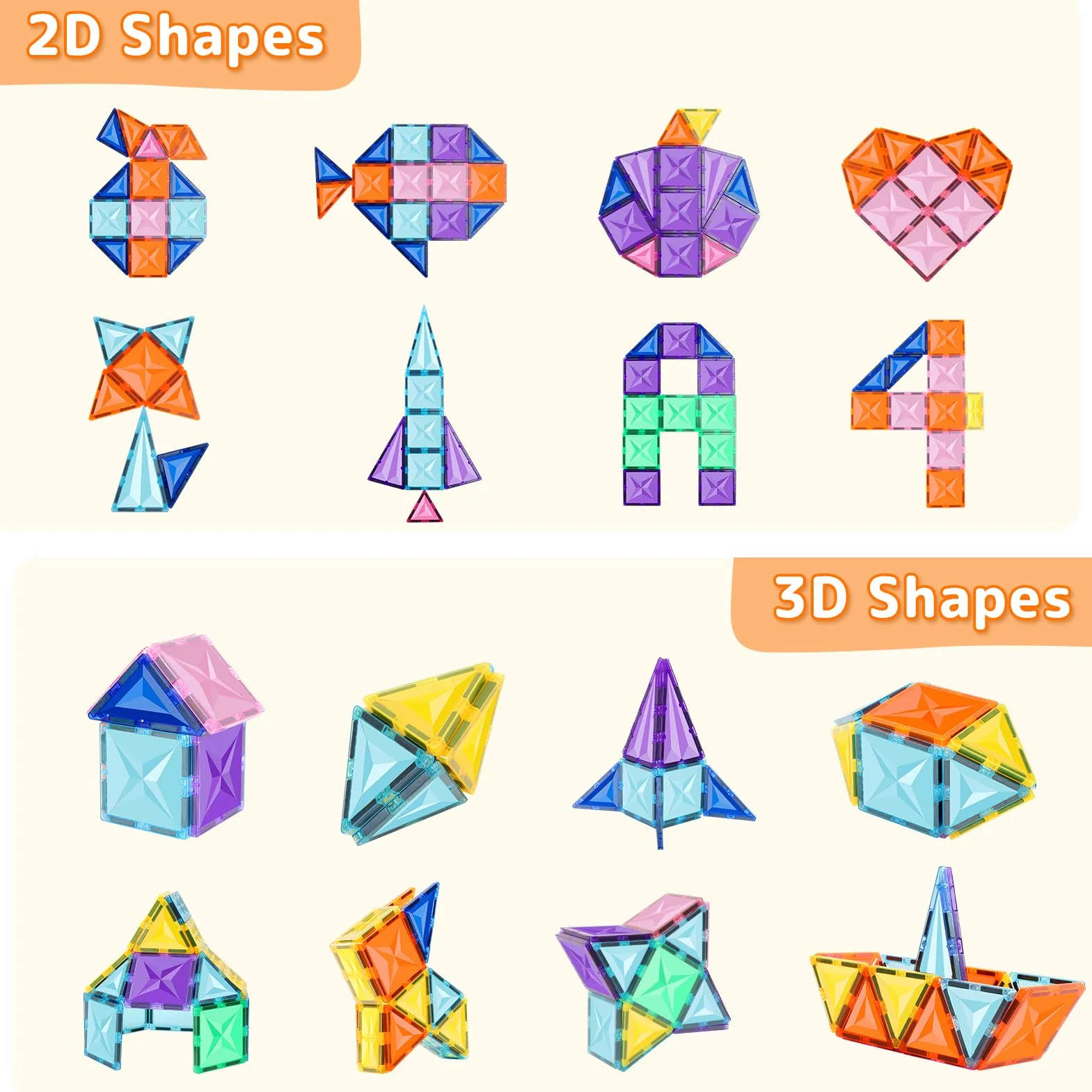 Magnetyczne klocki budowlane, 40 PCS Zestaw płytek magnetycznych, edukacyjne Magnetyczne Klocki Budowlane Bożonarodzeniowy prezent dla dzieci 3-letni i w górę