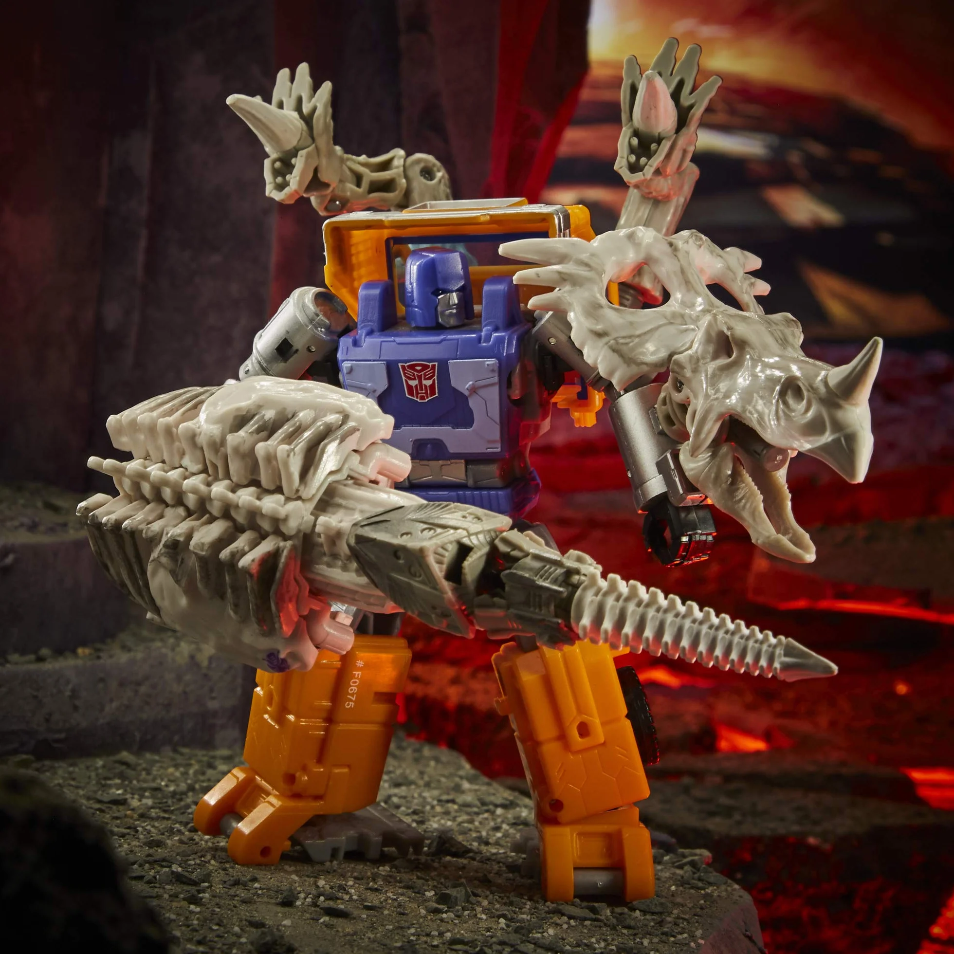 Transformers Toys Generations War for Cybertron: Kingdom Deluxe WFC-K15 Ractonite Fossilizer Figurka - Dzieci w wieku 8 i więcej, 14 cm wielokolorowa F0674