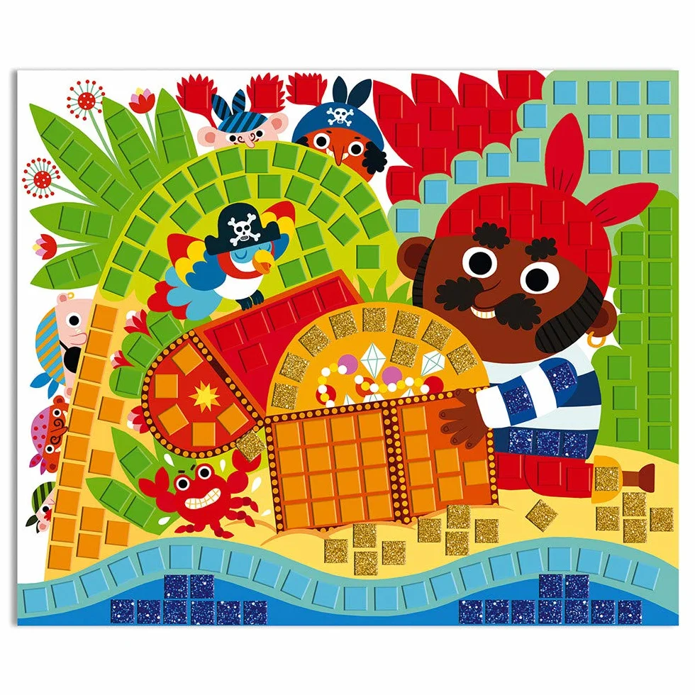 Janod - From 5 years old - Creative Kit - Pirate Mosaics - Calm Workshops - Creative Leisure - Dexterity and Concentration - J07897