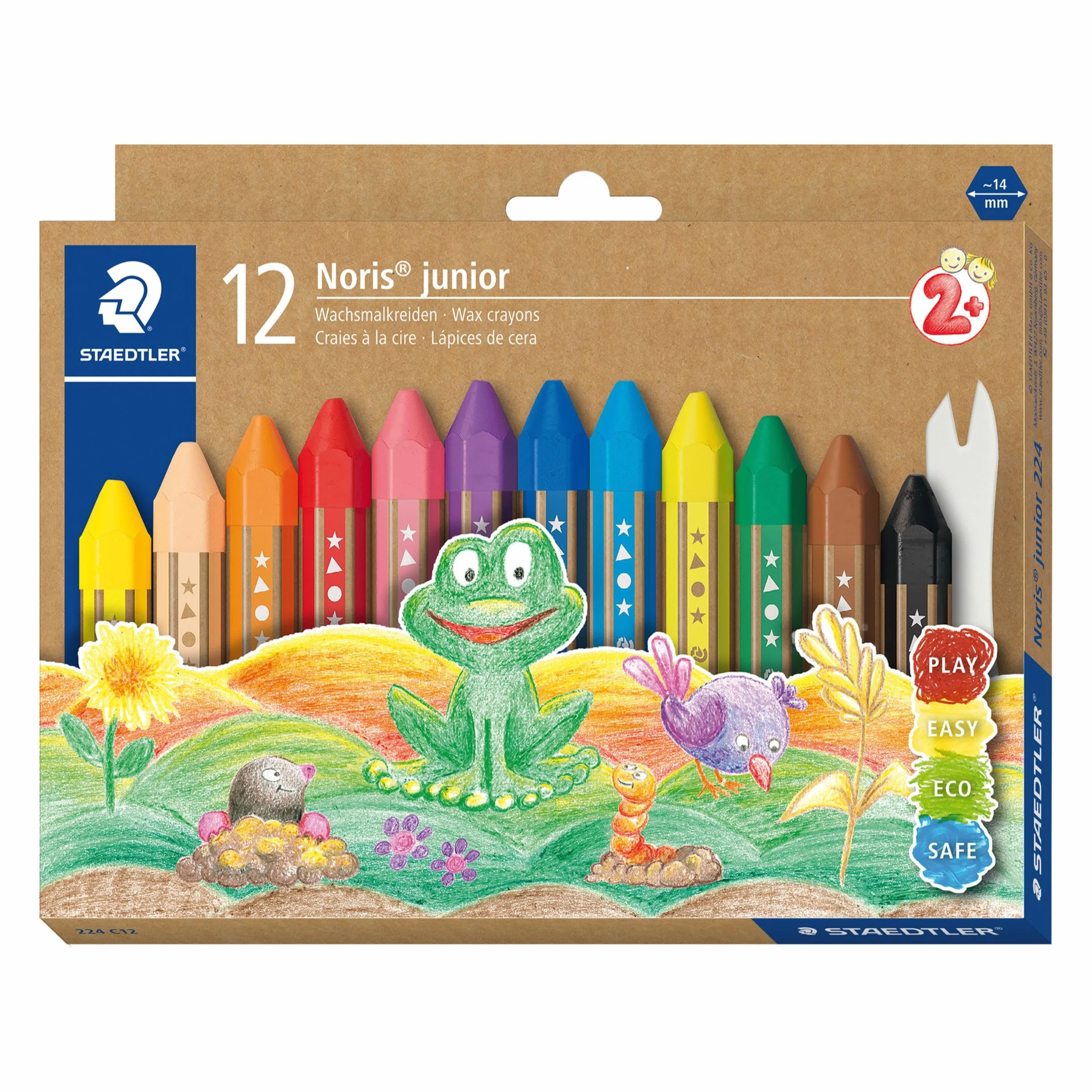 Staedtler Noris Junior 224 C12 ST Kredki, Wielokolorowy, 12 Sztuk