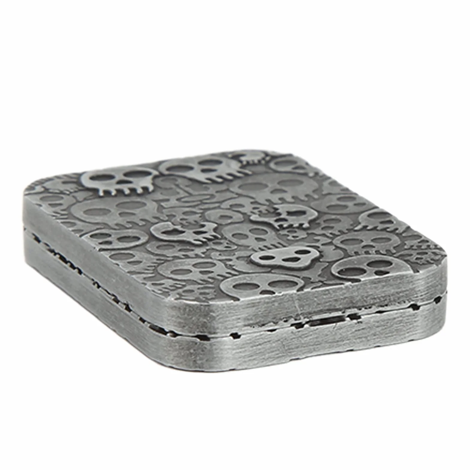 Wakects Fidget Slider Toy,przenośna metalowa magnetyczna zabawka do pokera z wzorem czaszki, dla ADHD, autyzmu, strachu, stresu, 4,5 x 3,5 x 1 cm, torba do przechowywania